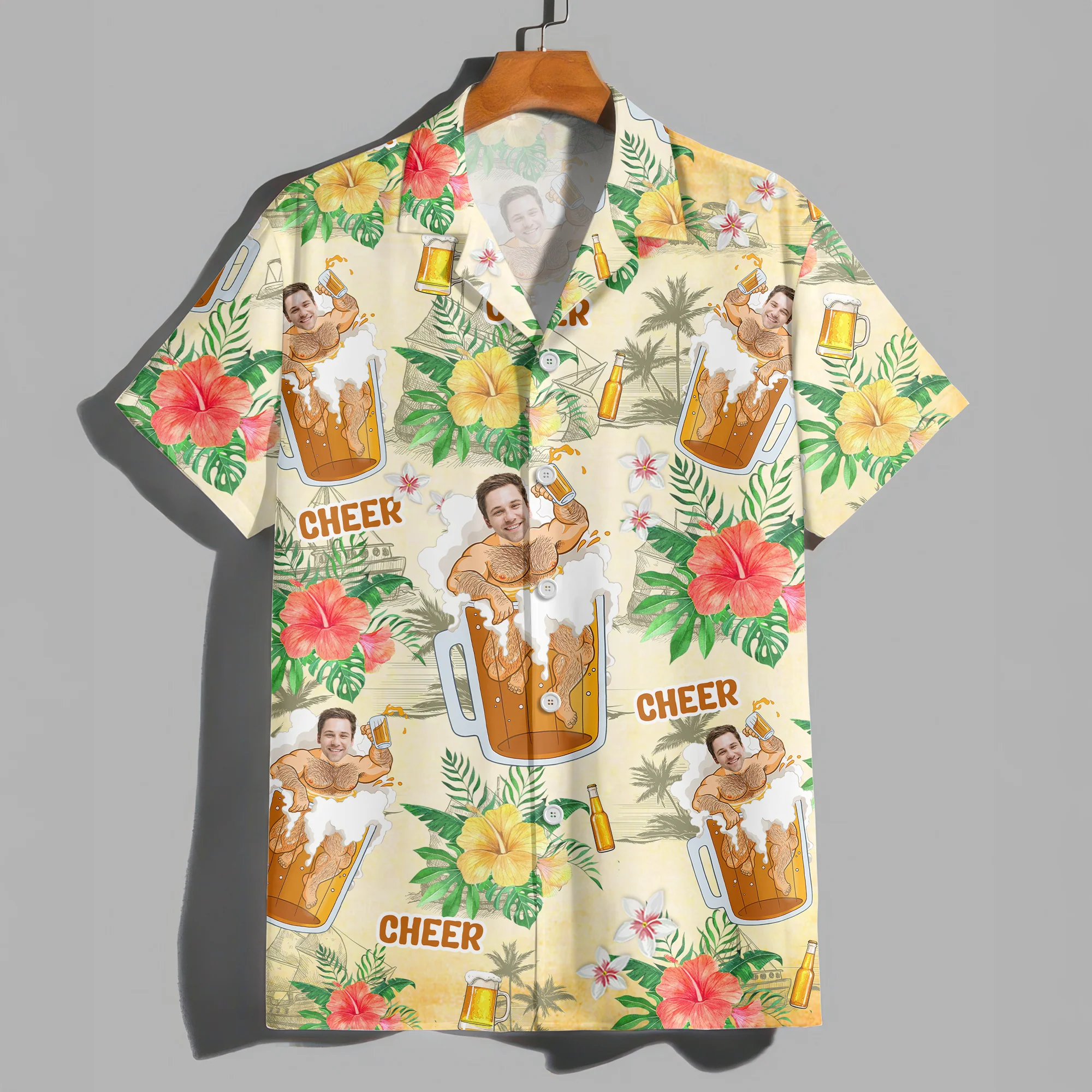 Custom Photo Beer Man Hawaiian Shirt Summer Gift For Beer Lovers CH07 895294 - Image 6