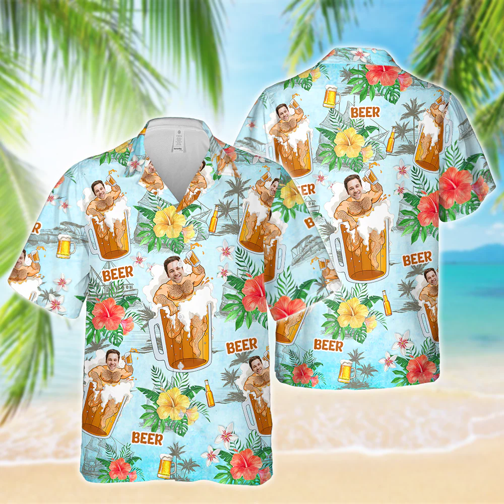 Custom Photo Beer Man Hawaiian Shirt Summer Gift For Beer Lovers CH07 895294 - Image 7
