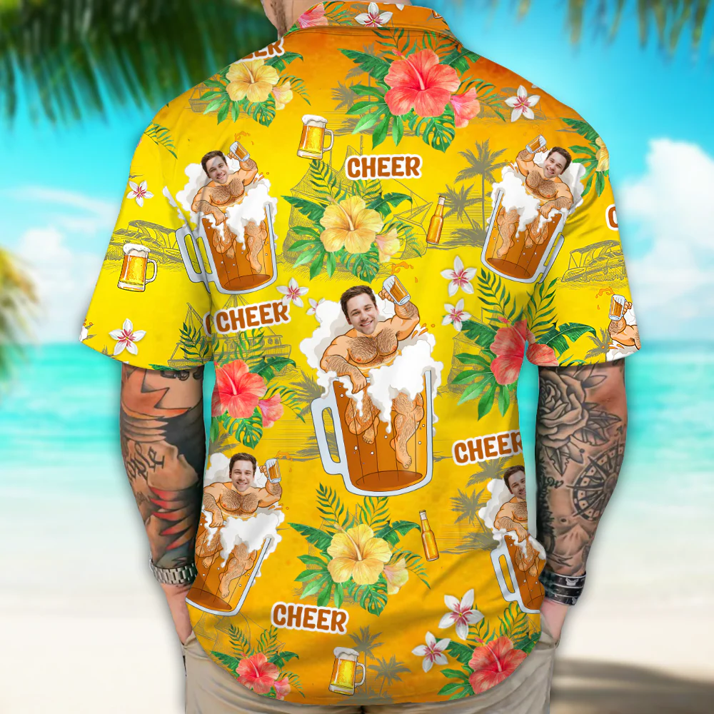 Custom Photo Beer Man Hawaiian Shirt Summer Gift For Beer Lovers CH07 895294 - Image 8
