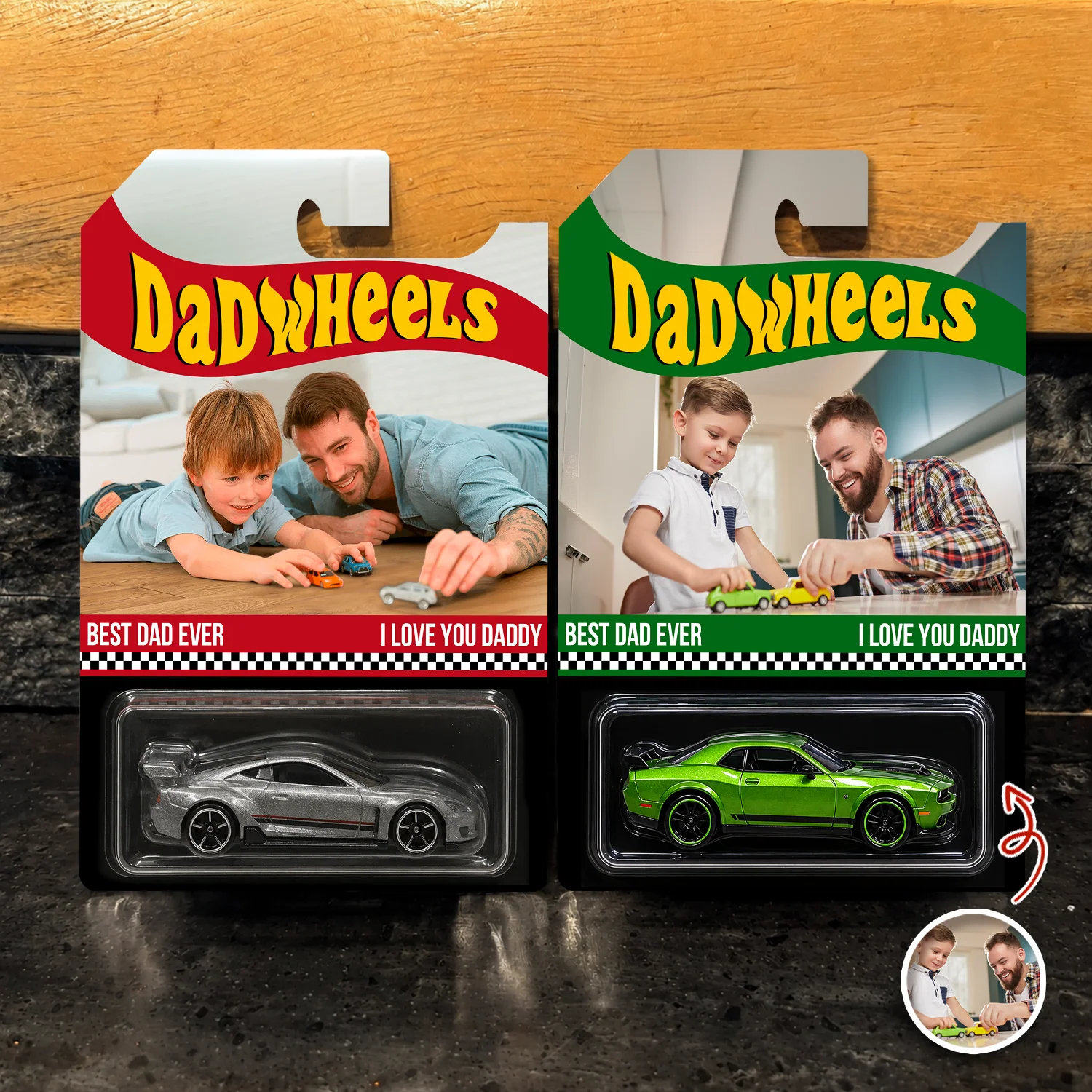 Custom Photo Best Dad Ever Wheels Package, Customized Dadwheels CH07 911658 - Image 2