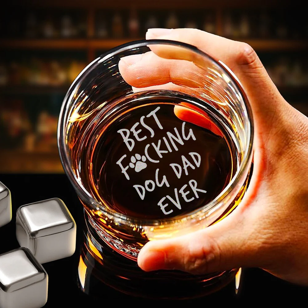 Custom Photo Best F*cking Dog Dad Ever Engraved Whiskey Glass Gift For Dog Lover CH07 895734 - Image 5