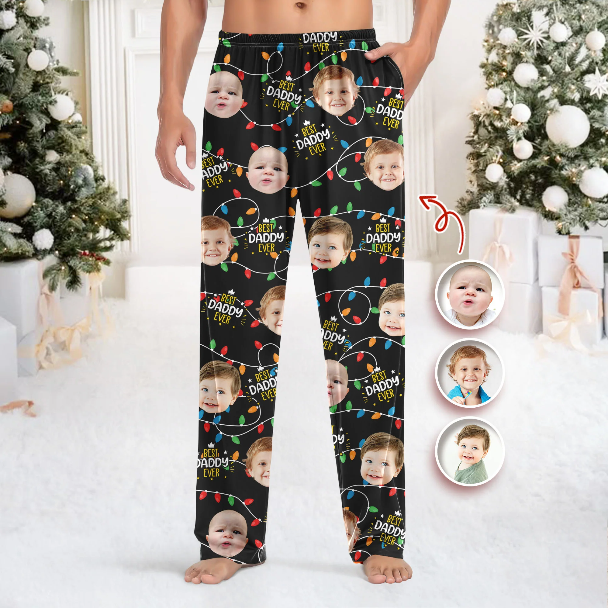 Custom Photo Best Mommy Daddy Ever Sweatpants Christmas Gift CH07 896364 - Image 4