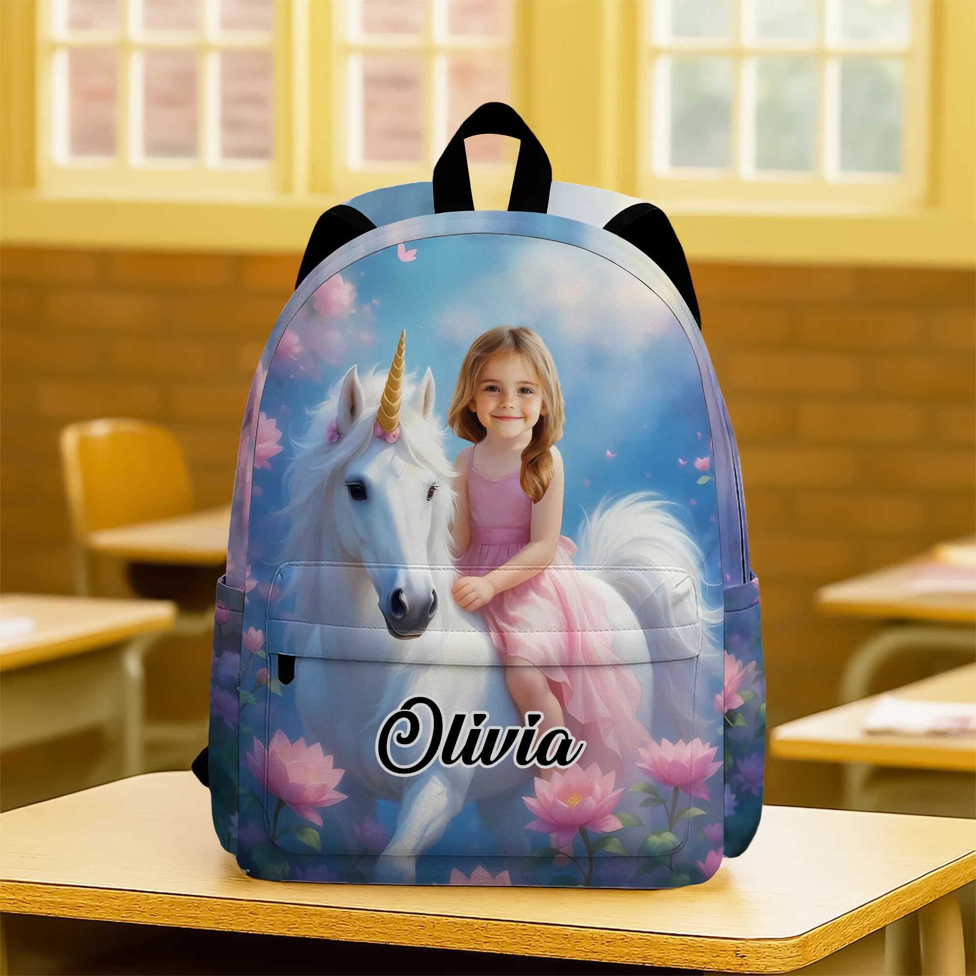 Custom Photo Boy Riding Dinosaur Backpack Back To School Gift For Son Daughter CH07 896466 - Image 5