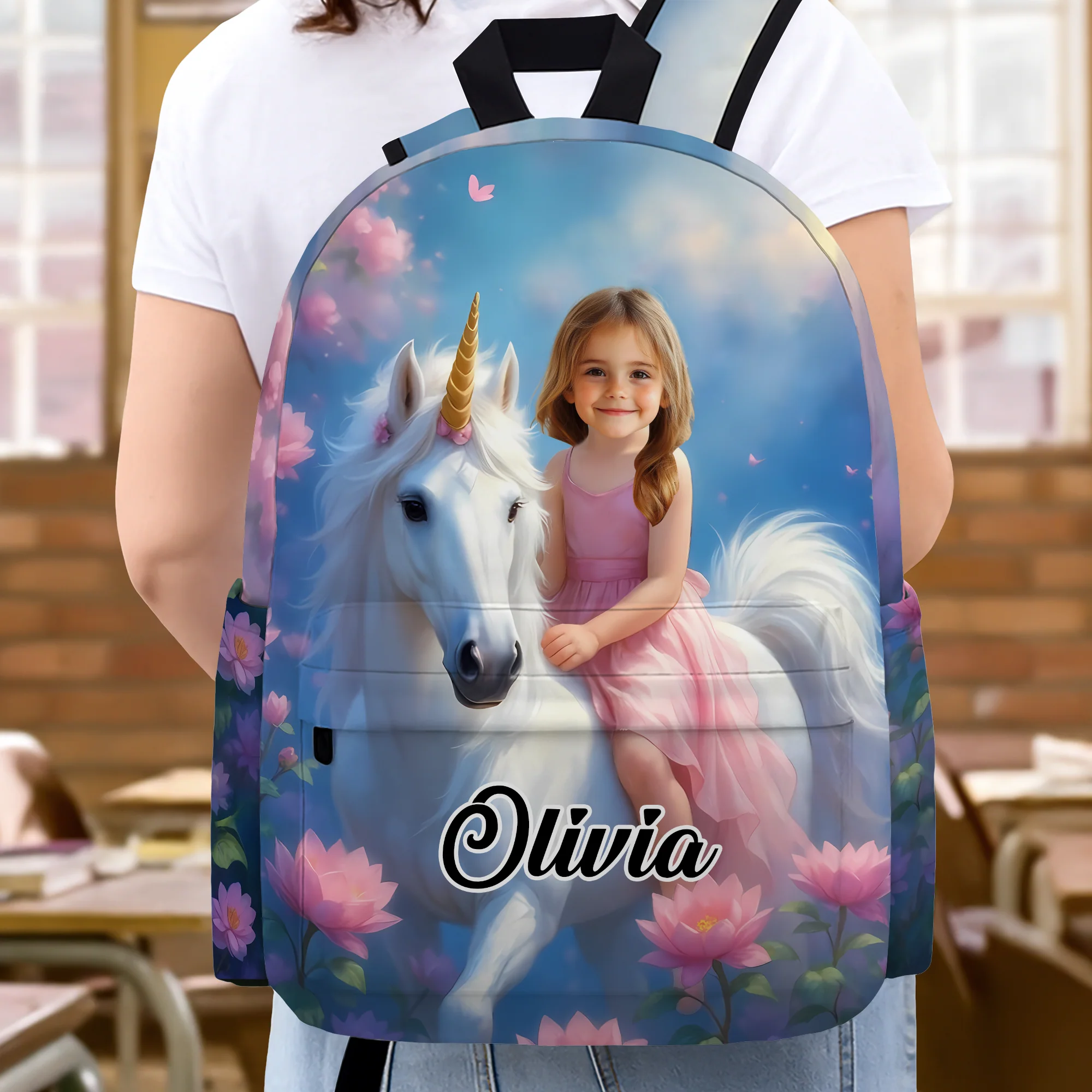 Custom Photo Boy Riding Dinosaur Backpack Back To School Gift For Son Daughter CH07 896466 - Image 8