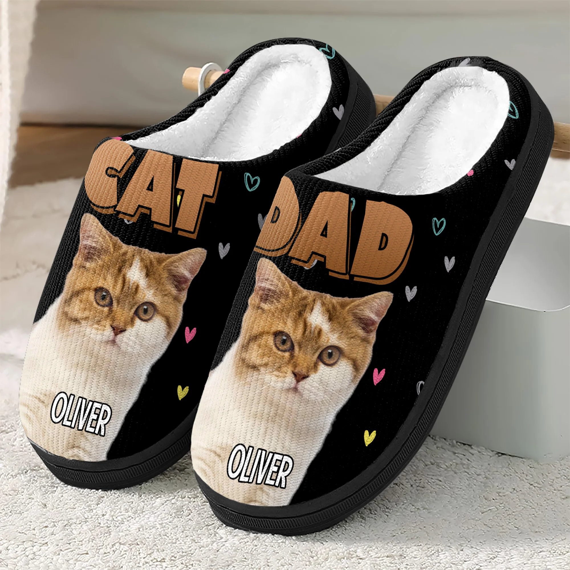 Custom Photo Cat Mom Personalized Slippers Gift For Cat Lovers CH07 896790 - Image 3