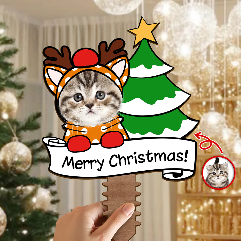 Custom Photo Cat's 1st Christmas Tree Topper Gift For Cat Lovers CH07 899204 - Image 4