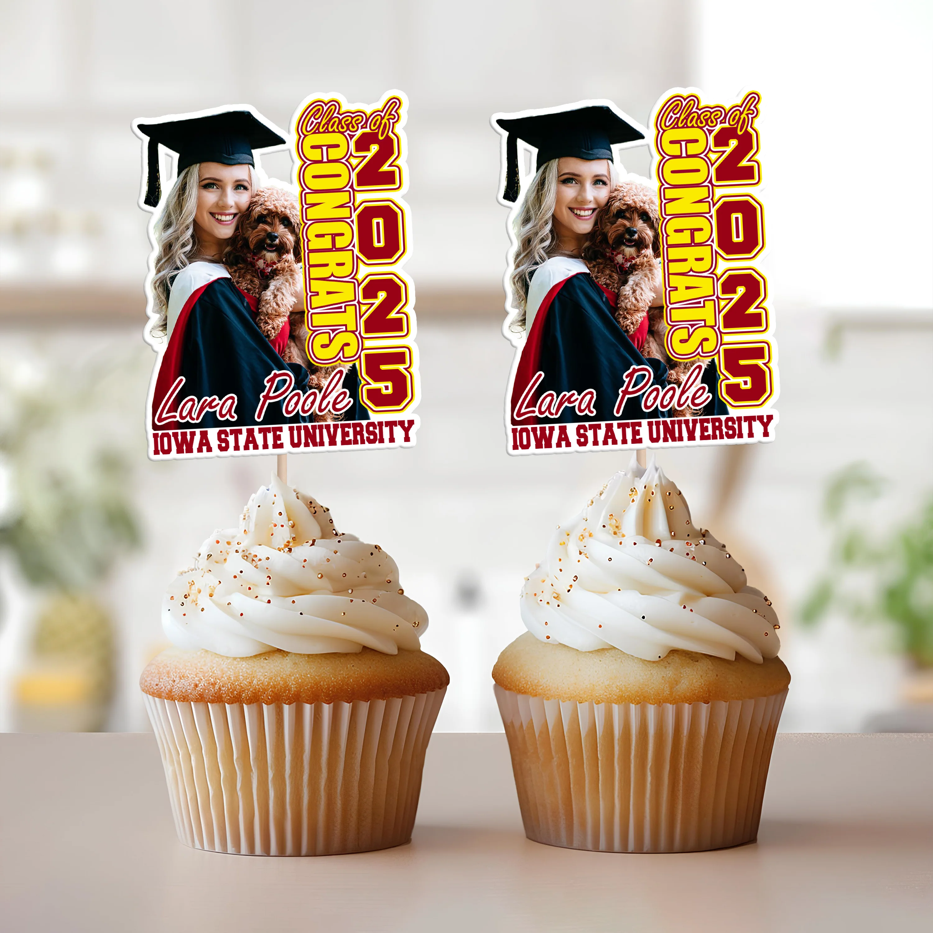 Custom Photo Class of 2026 Graduation Decoration Cupcake Toppers CH07 895292 - Image 2