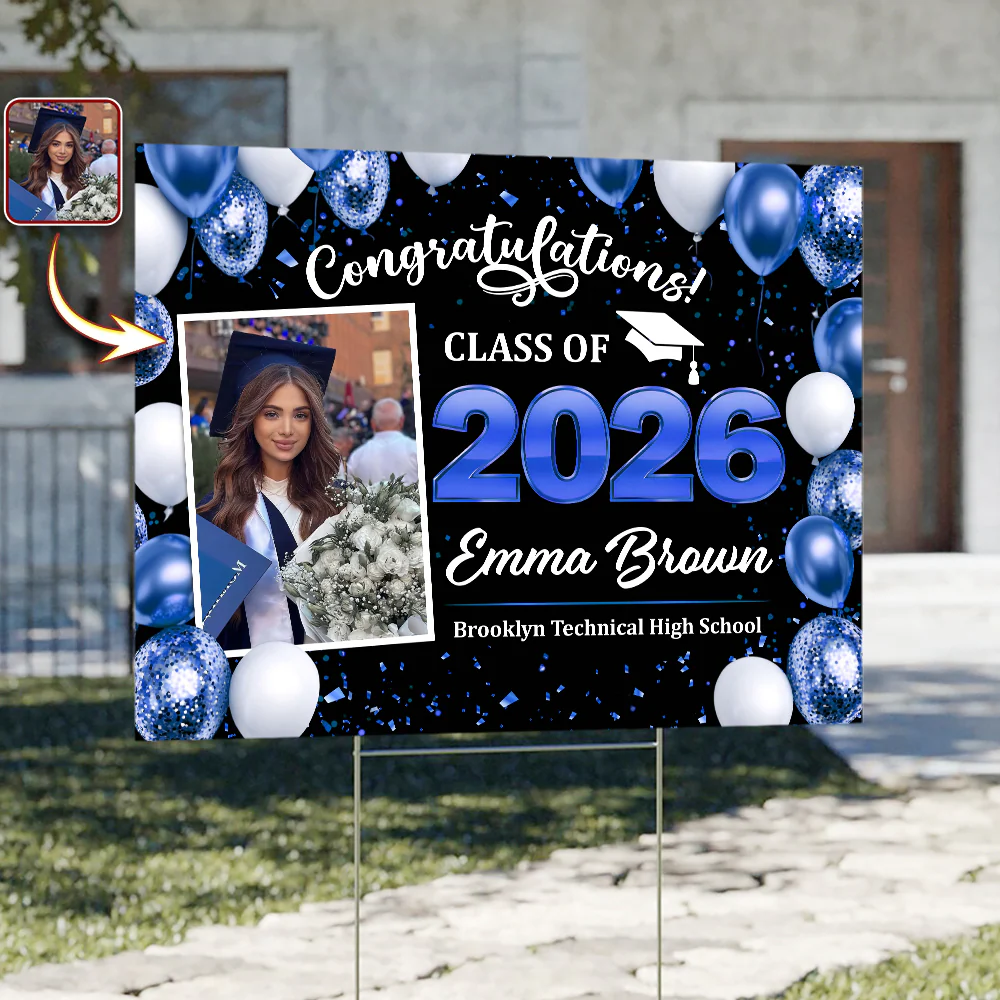 Custom Photo Class of 2026  Yard Sign Graduation Party Decor CH07 895550 - Image 3