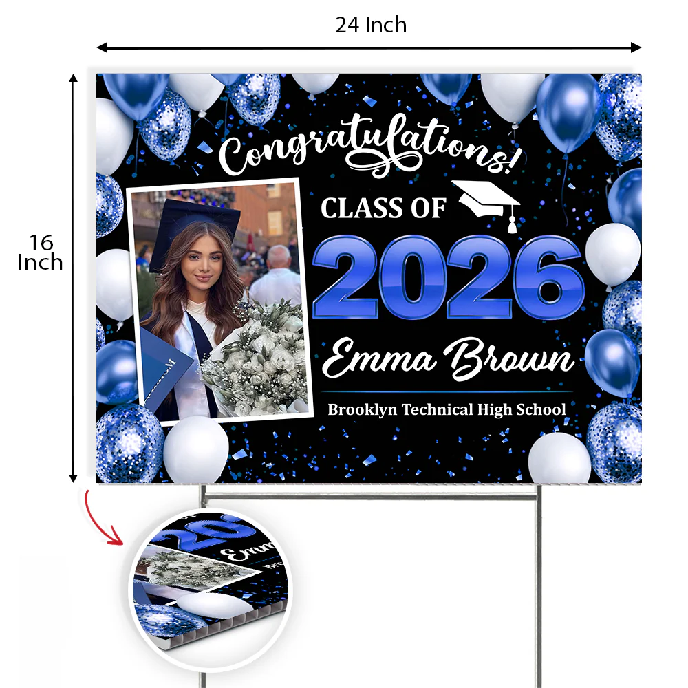 Custom Photo Class of 2026  Yard Sign Graduation Party Decor CH07 895550 - Image 8