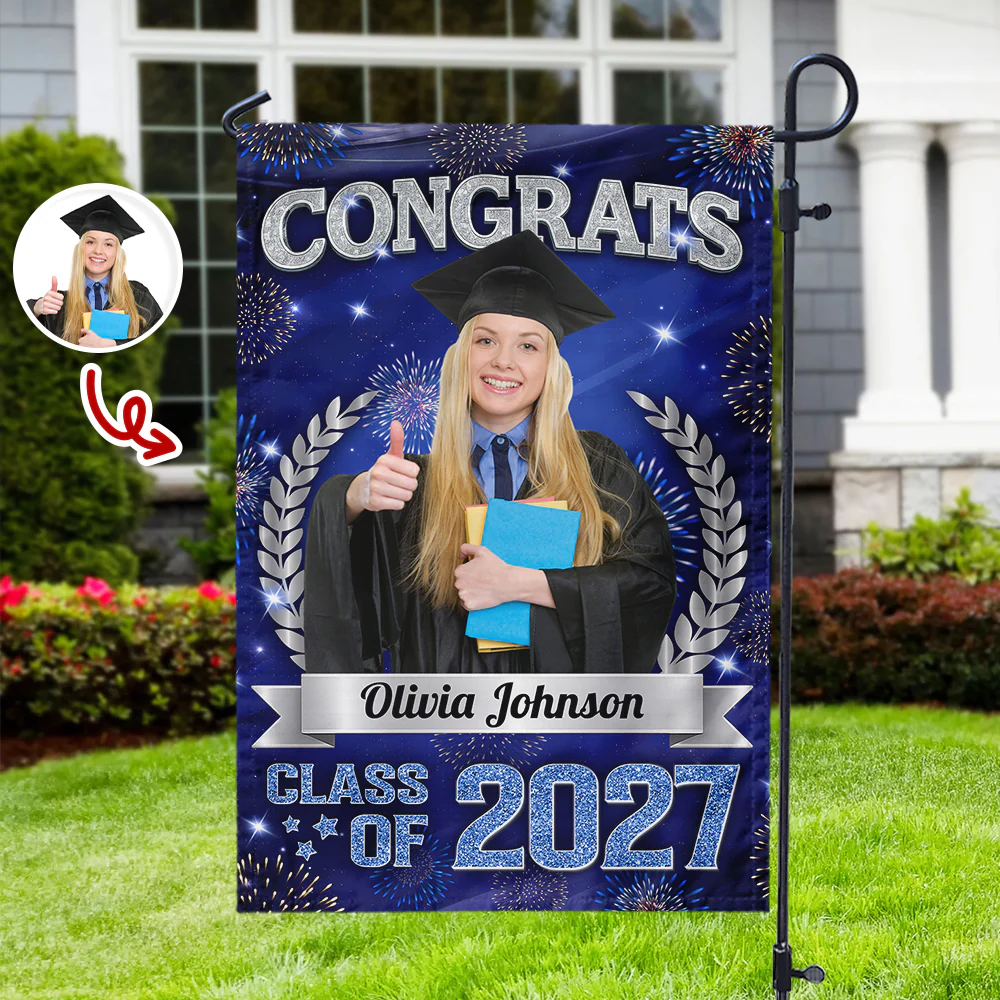 Custom Photo Congrats Graduation Class of 2026 Garden Flag Decor For Graduation Party CH07 910842 - Image 3