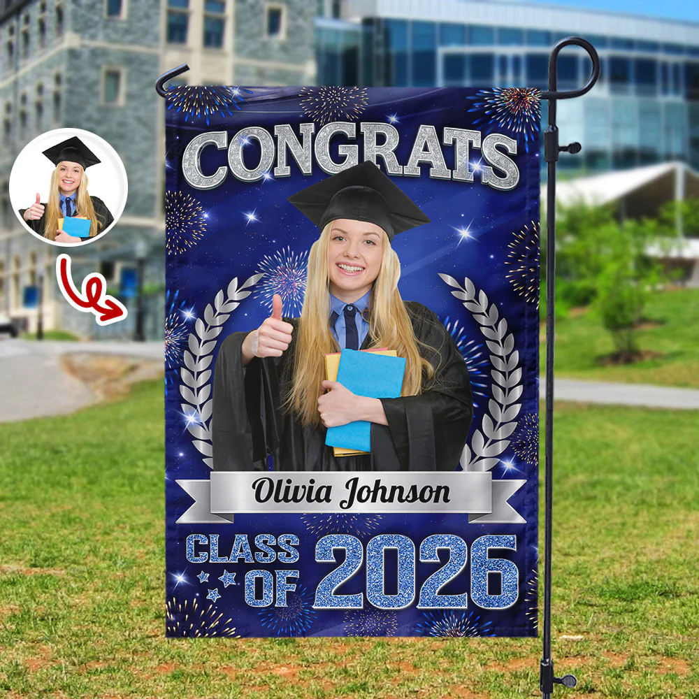 Custom Photo Congrats Graduation Class of 2026 Garden Flag Decor For Graduation Party CH07 910842 - Image 7