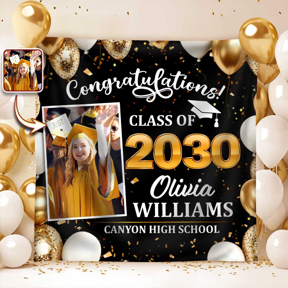 Custom Photo Congratulations Class of 2026 Backdrop Graduation Party Decor CH07 910826 - Image 11