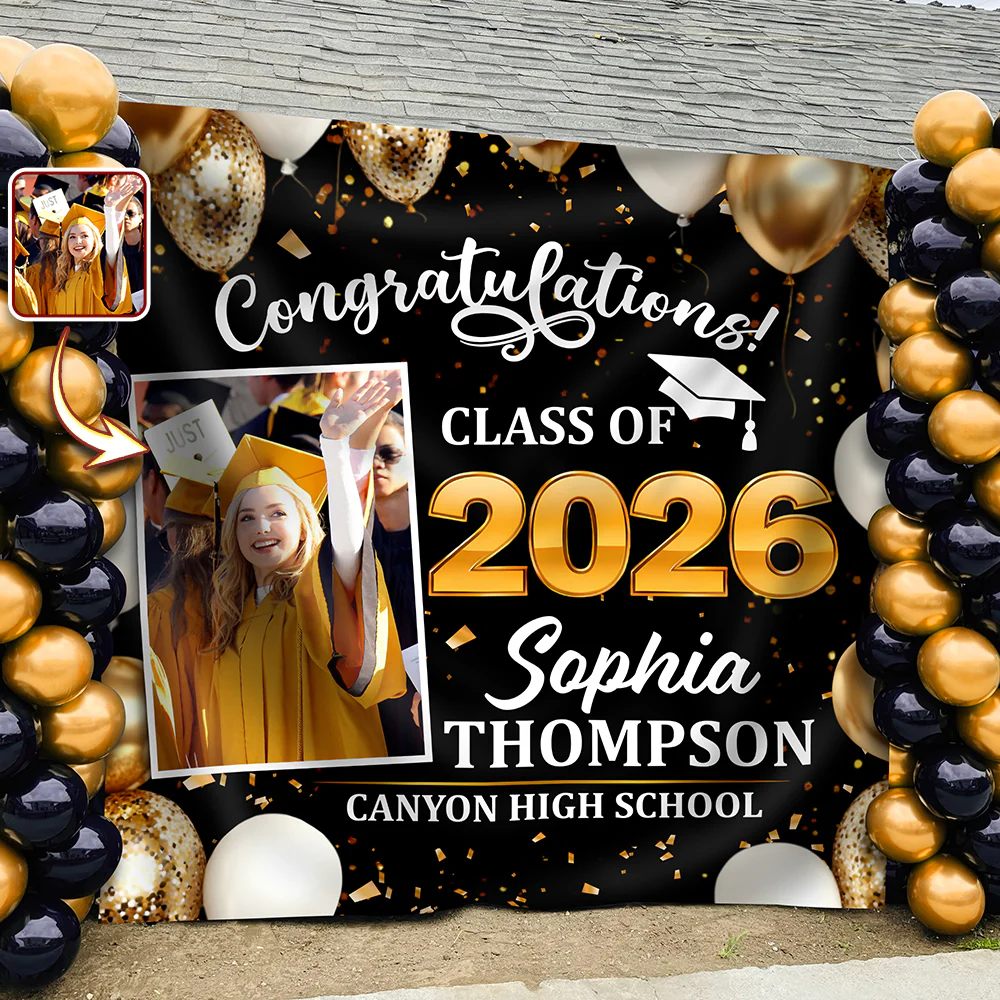 Custom Photo Congratulations Class of 2026 Backdrop Graduation Party Decor CH07 910826 - Image 3
