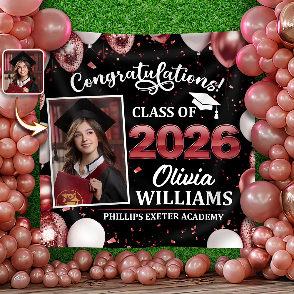 Custom Photo Congratulations Class of 2026 Backdrop Graduation Party Decor CH07 910826 - Image 4
