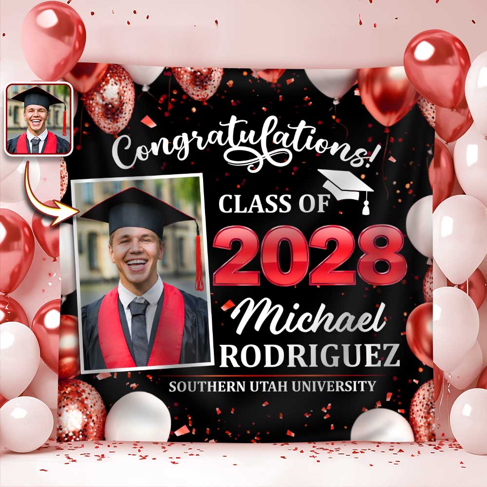 Custom Photo Congratulations Class of 2026 Backdrop Graduation Party Decor CH07 910826 - Image 9