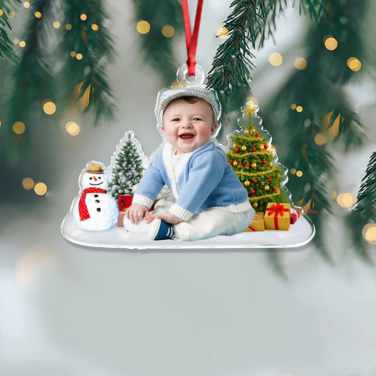 Custom Photo Cute Baby Christmas Acrylic Ornament CH07 899398 - Image 6