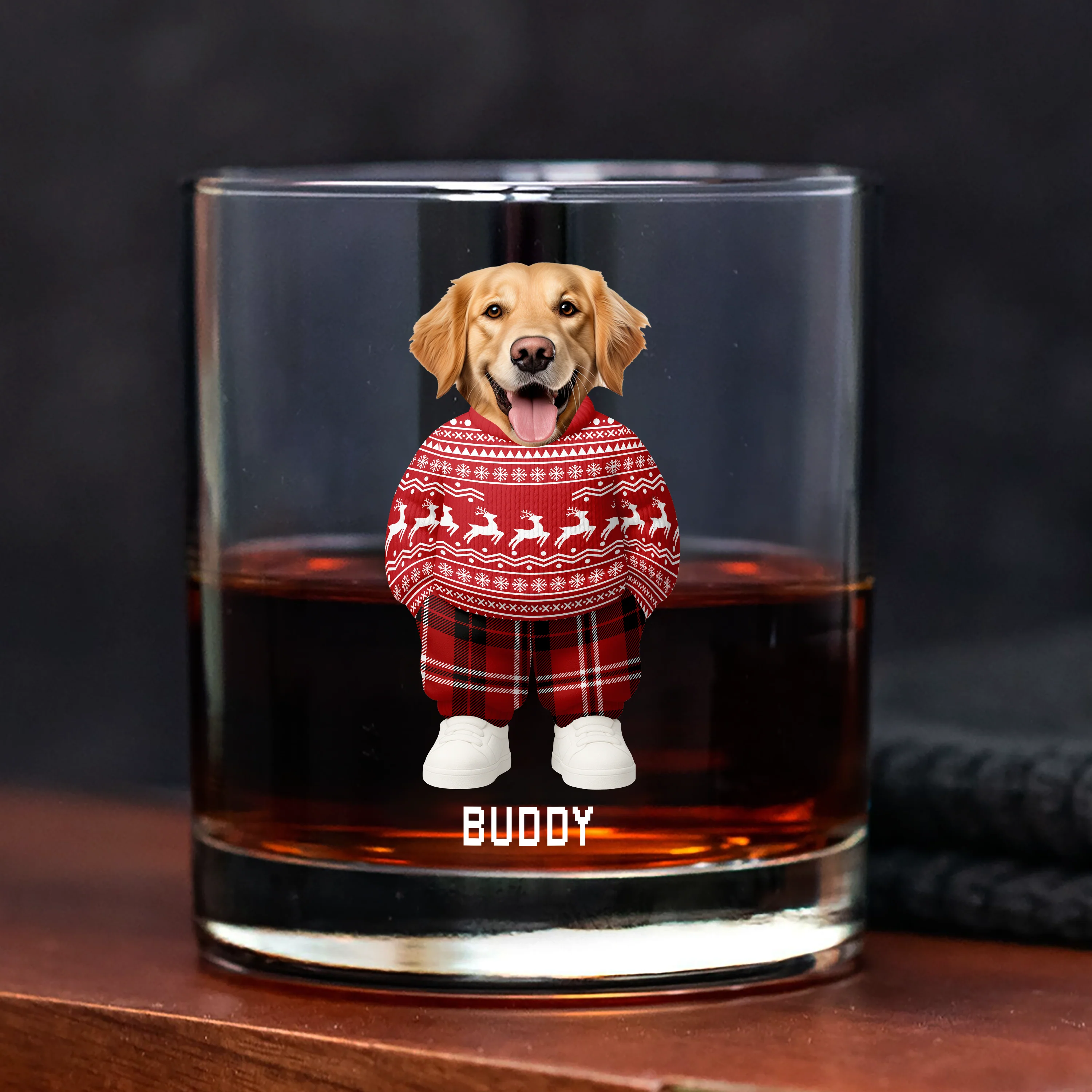 Custom Photo Dog Cat Xmas Clothes Christmas Whiskey Glass CH07 899350 - Image 6