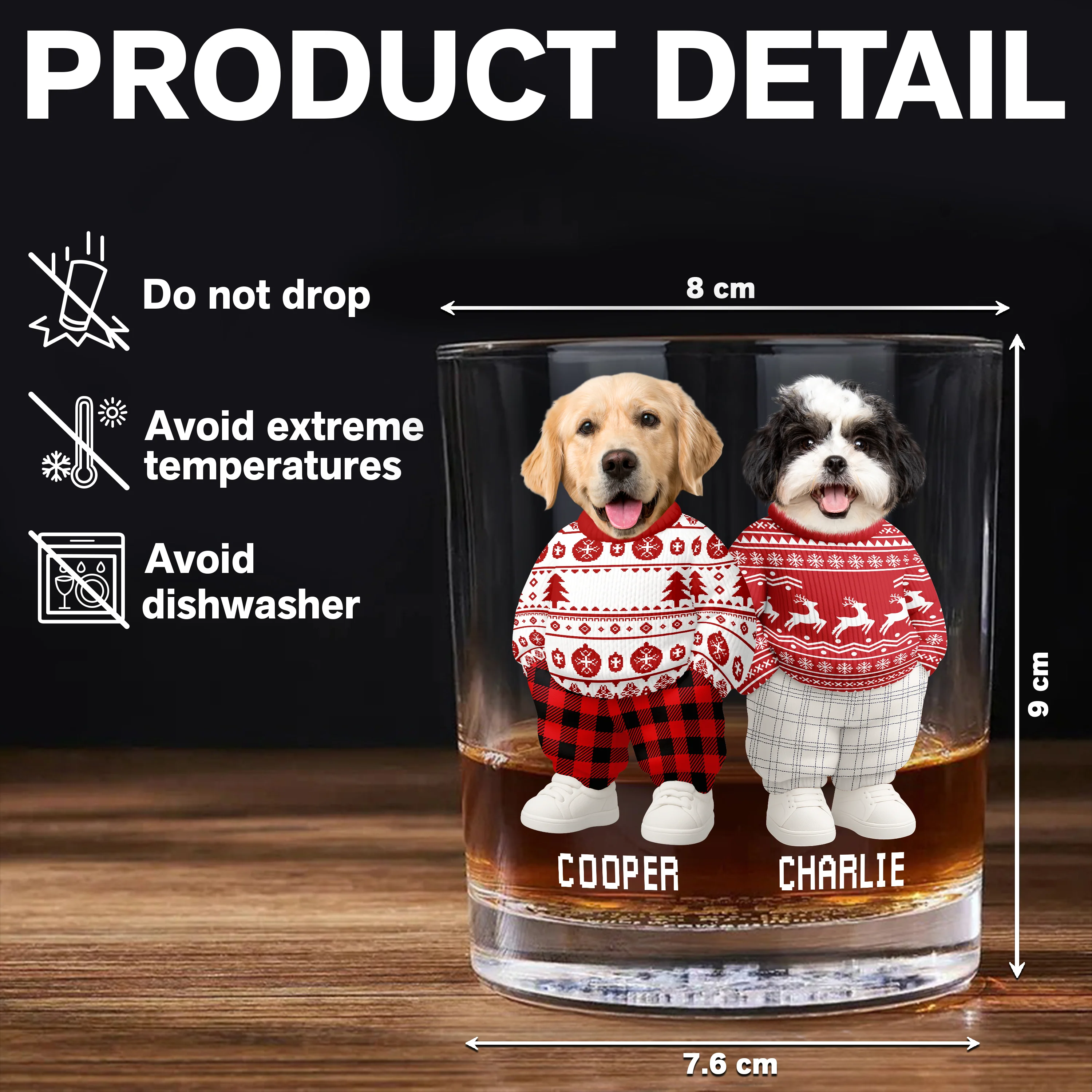 Custom Photo Dog Cat Xmas Clothes Christmas Whiskey Glass CH07 899350 - Image 7