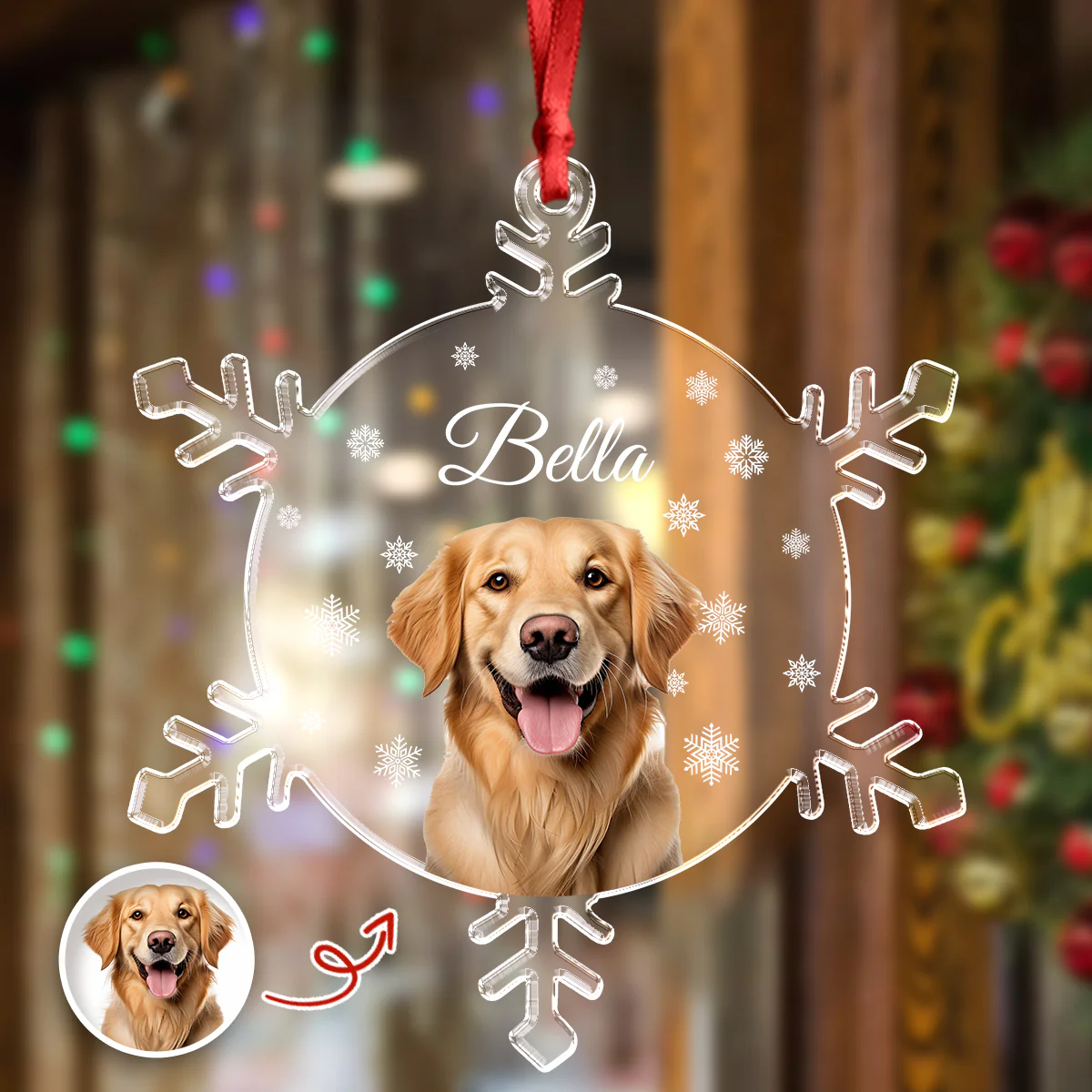 Custom Photo Dog Glass Ornament Christmas Gift For Dog Lovers CH07 899088 - Image 4