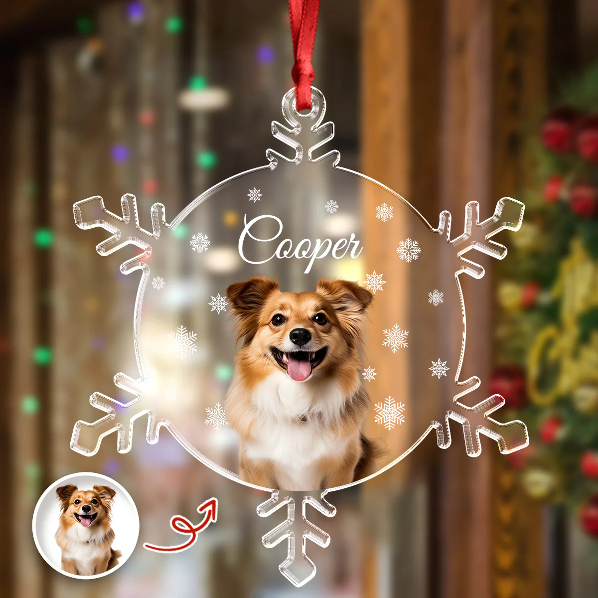 Custom Photo Dog Glass Ornament Christmas Gift For Dog Lovers CH07 899088 - Image 6