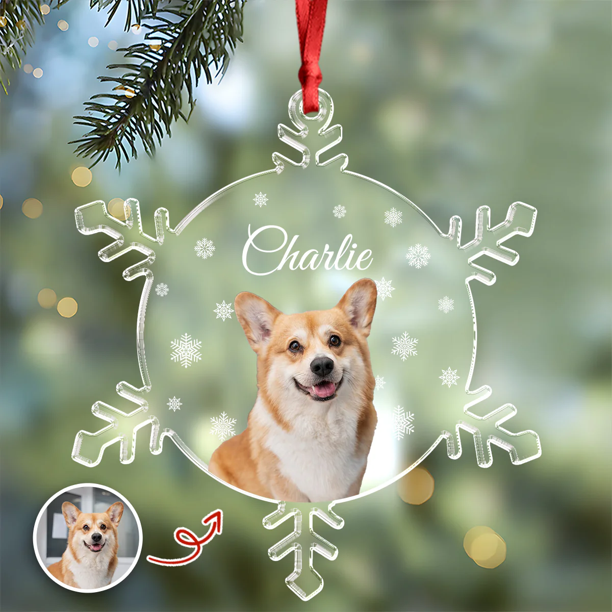 Custom Photo Dog Glass Ornament Christmas Gift For Dog Lovers CH07 899088 - Image 7
