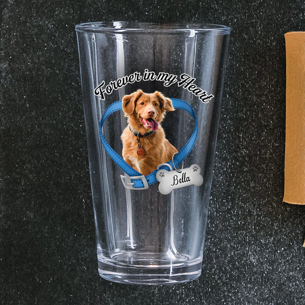 Custom Photo Forever In My Heart Memorial Beer Glass For Dog Lovers CH07 911256 - Image 2