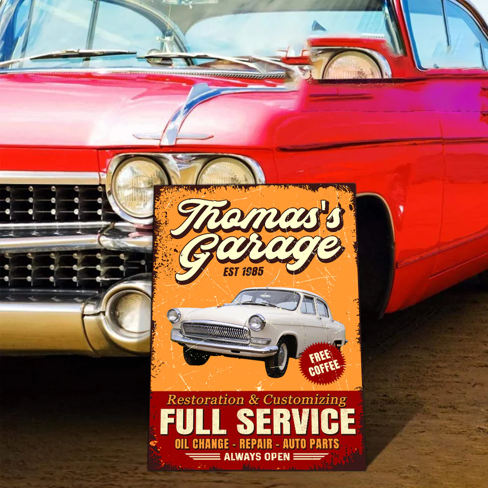Custom Photo Garage Signs Personalized Full Service Car Metal Sign CH07 899124 - Image 5