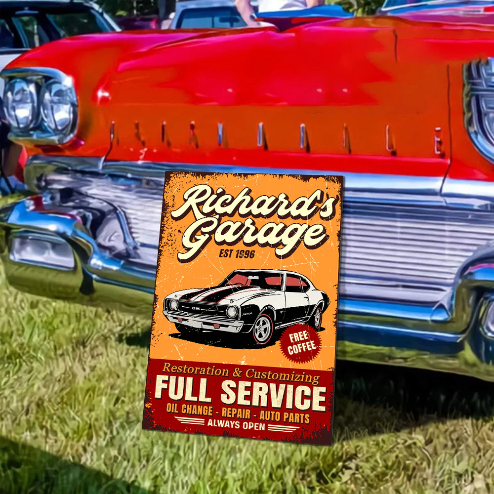 Custom Photo Garage Signs Personalized Full Service Car Metal Sign CH07 899124 - Image 6