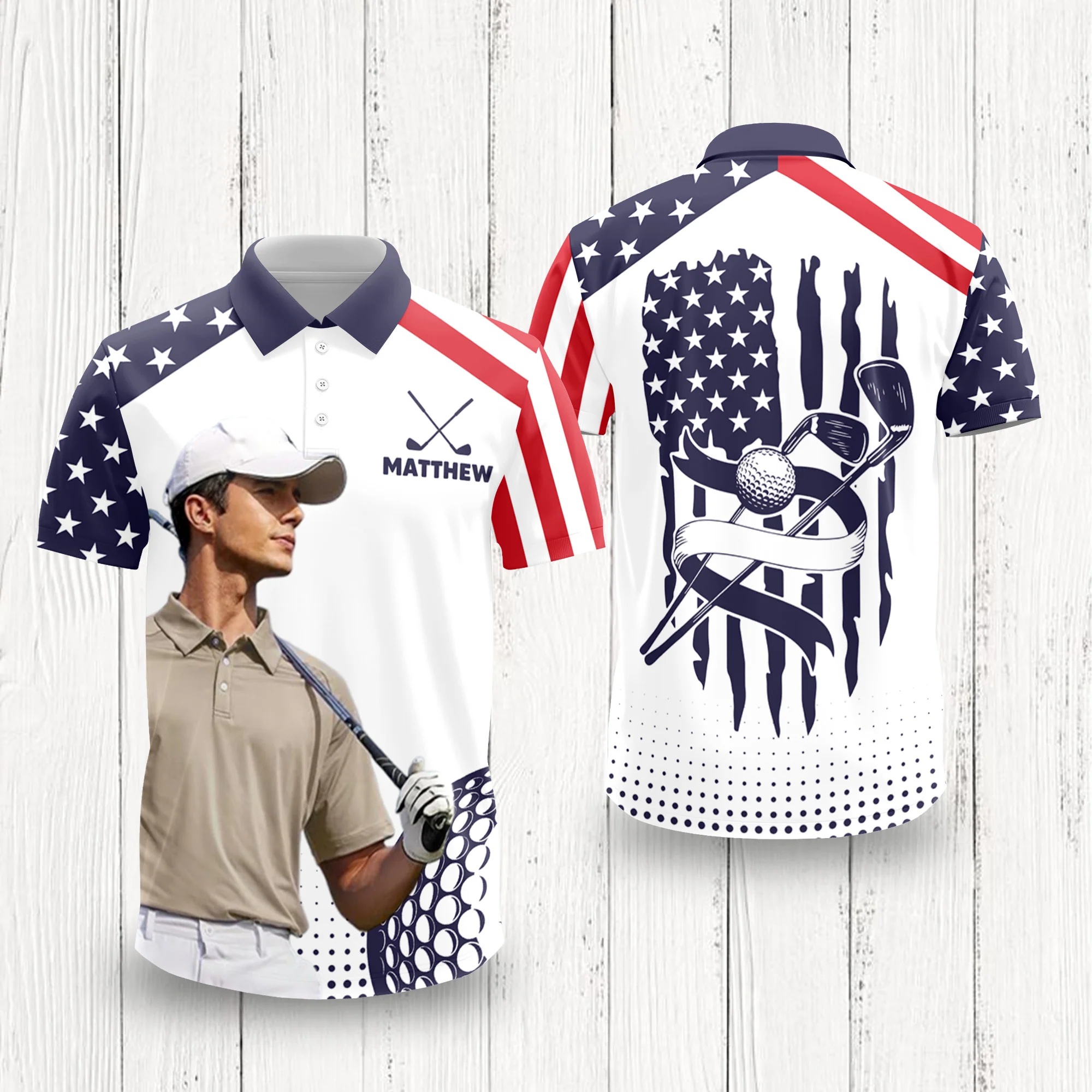 Custom Photo Golf Player Polo Shirt Golf Lovers Gift For Him CH07 896584 - Image 2