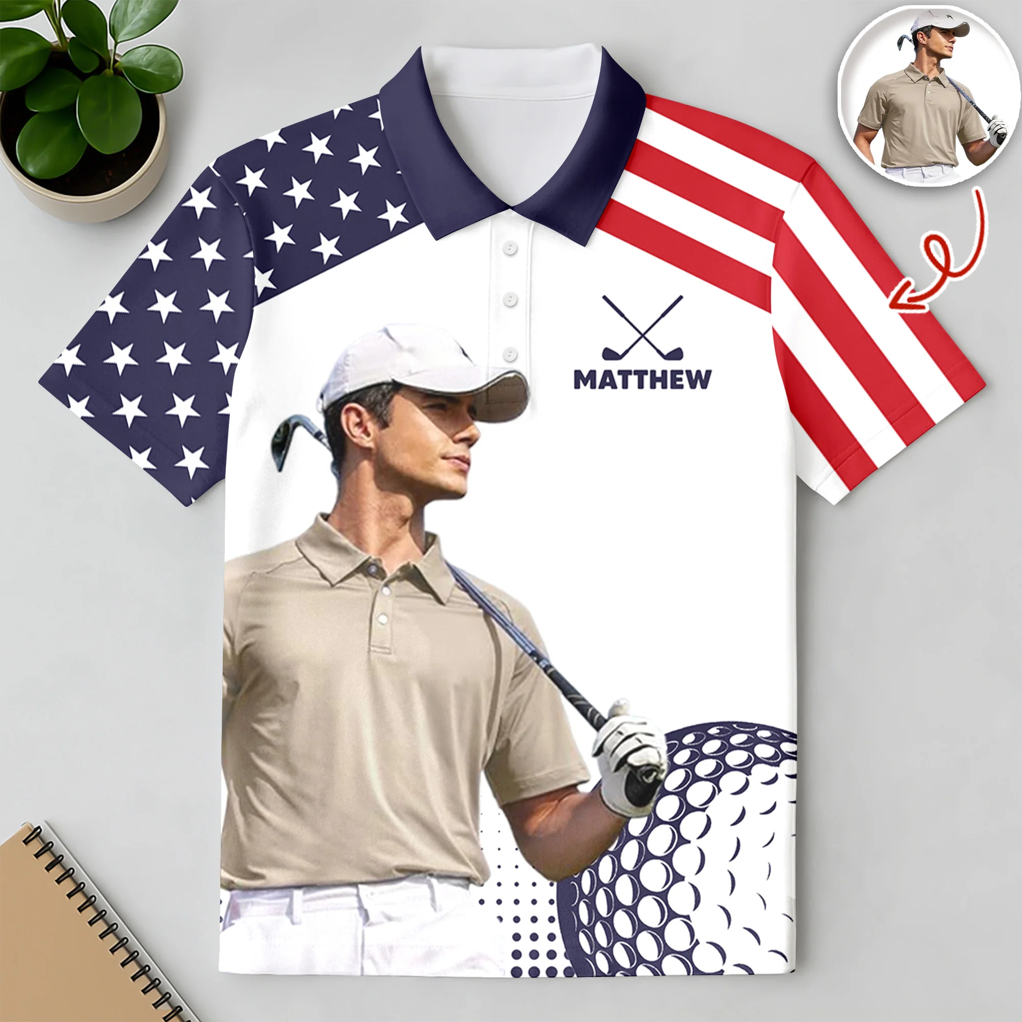 Custom Photo Golf Player Polo Shirt Golf Lovers Gift For Him CH07 896584 - Image 4