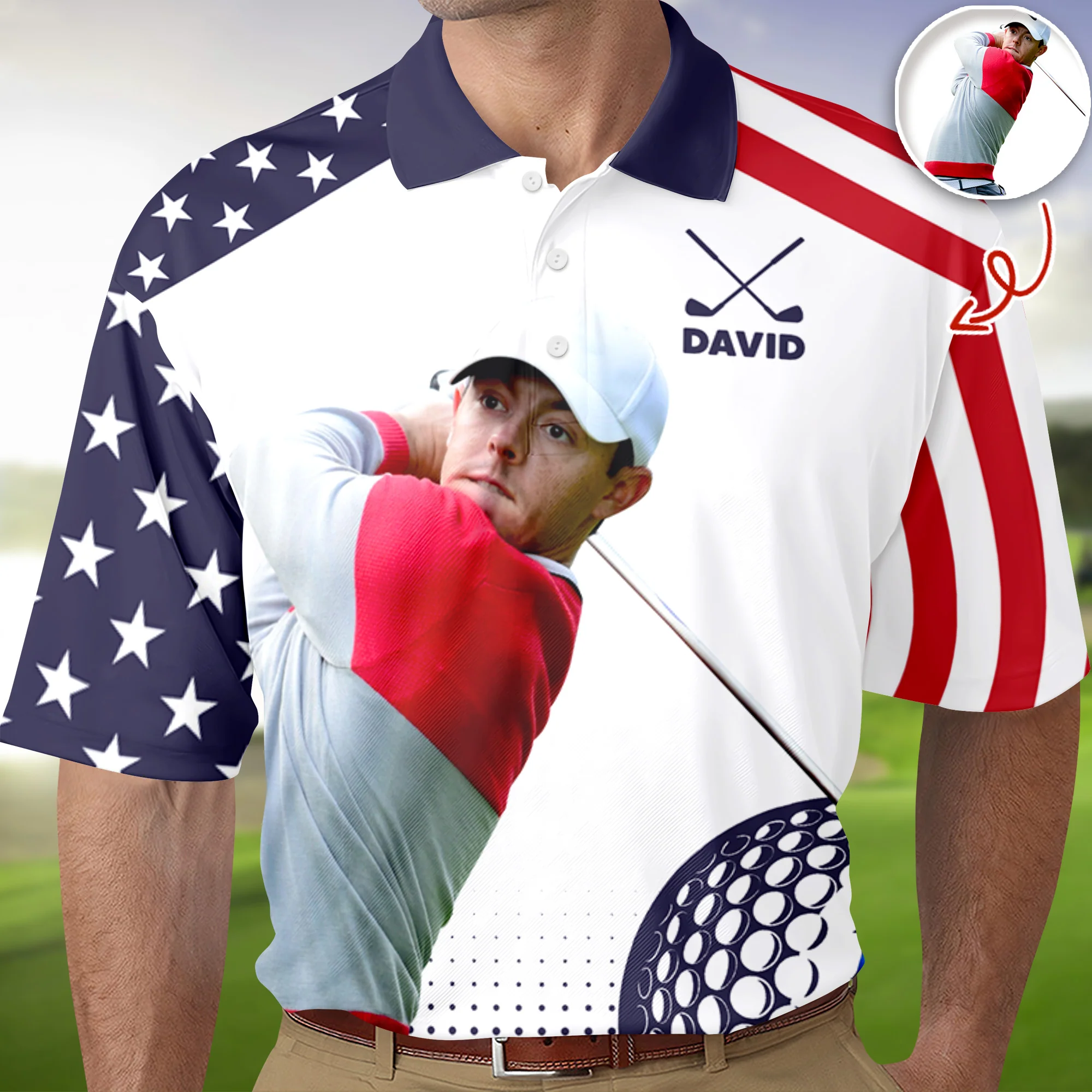 Custom Photo Golf Player Polo Shirt Golf Lovers Gift For Him CH07 896584 - Image 5