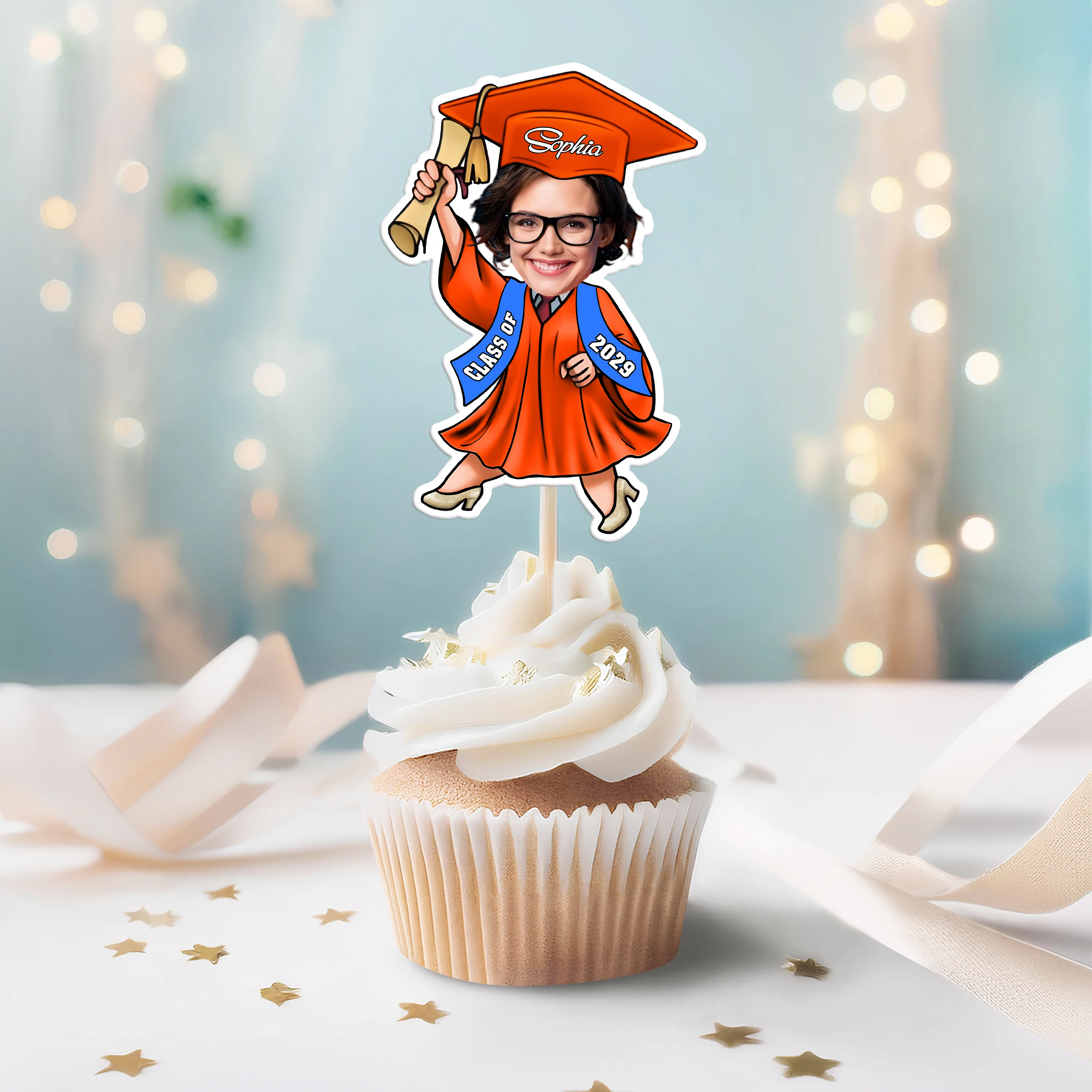 Custom Photo Graduate Personalized Cupcake Toppers Graduation Day Party Decor CH07 895328 - Image 8