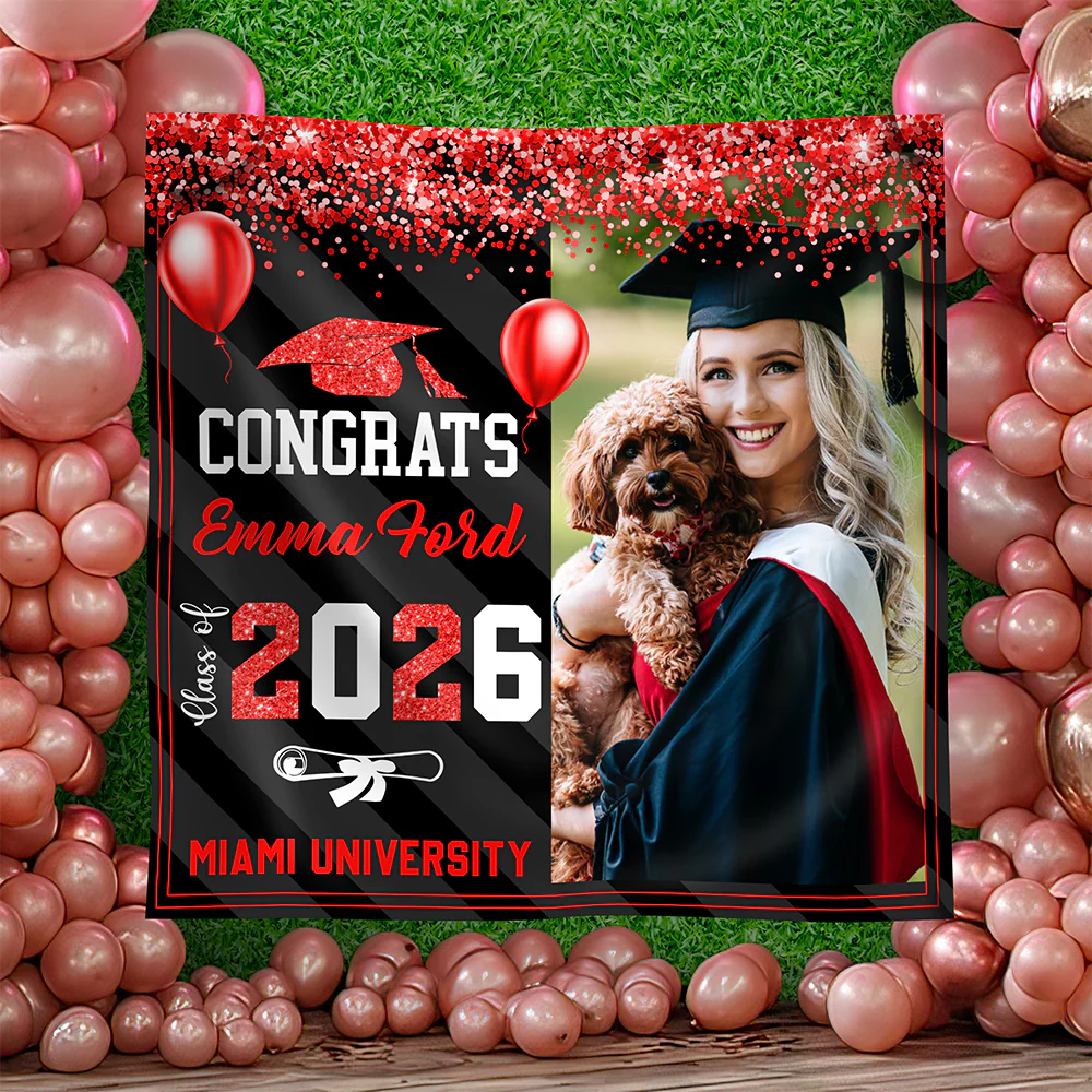 Custom Photo Graduation Backdrop Class of 2026 Party Decor CH07 910628 - Image 4
