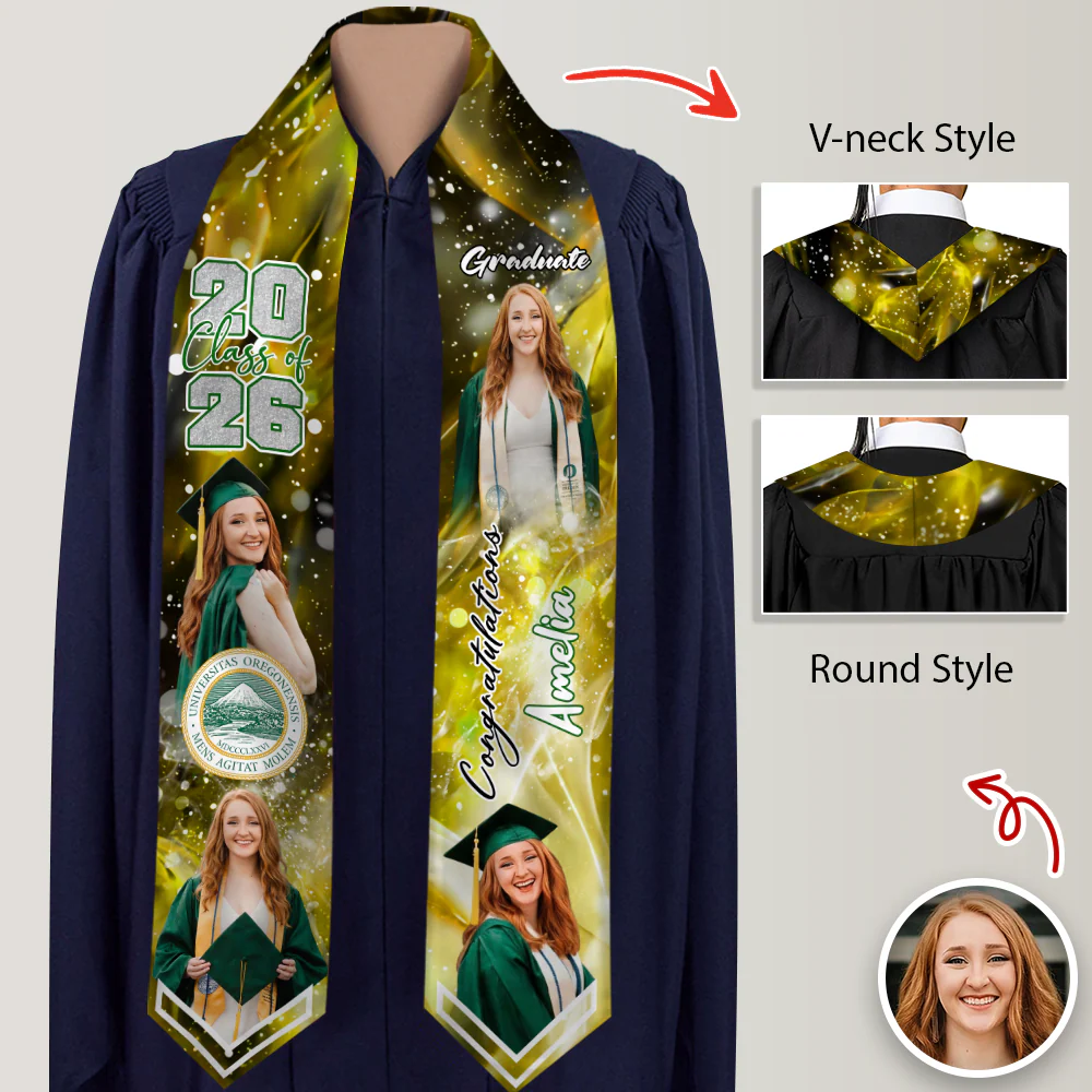 Custom Photo Graduation Stoles Class of 2026 Sash CH07 910084 - Image 3
