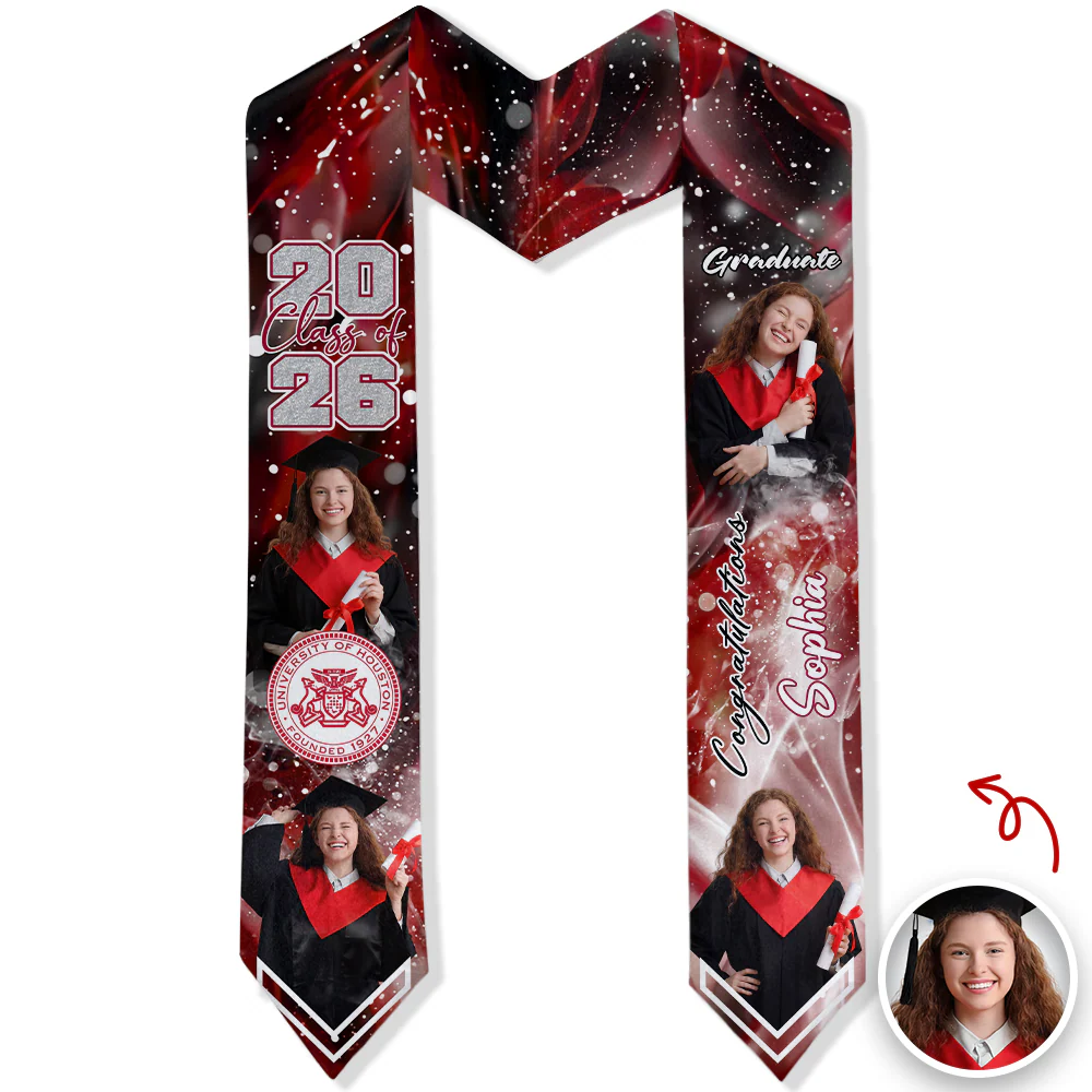 Custom Photo Graduation Stoles Class of 2026 Sash CH07 910084 - Image 4