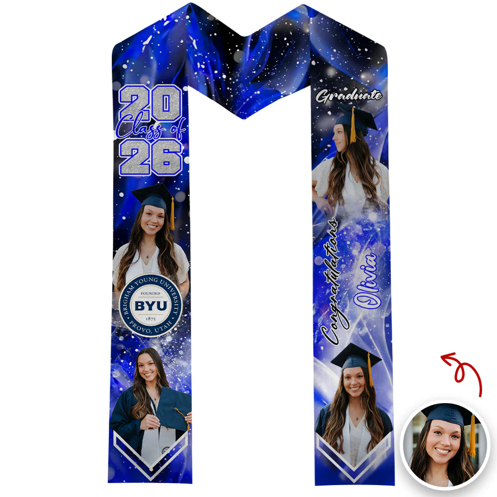 Custom Photo Graduation Stoles Class of 2026 Sash CH07 910084 - Image 5