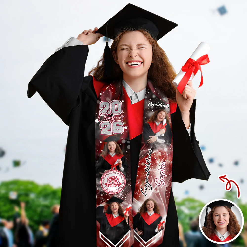 Custom Photo Graduation Stoles Class of 2026 Sash CH07 910084 - Image 7