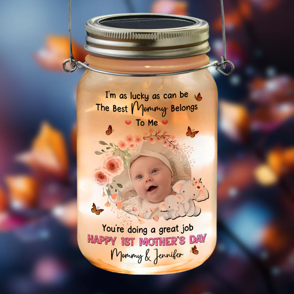 Custom Photo Happy 1st Mother's Day Mason Jar Light Gift For Mom CH07 895376 - Image 6