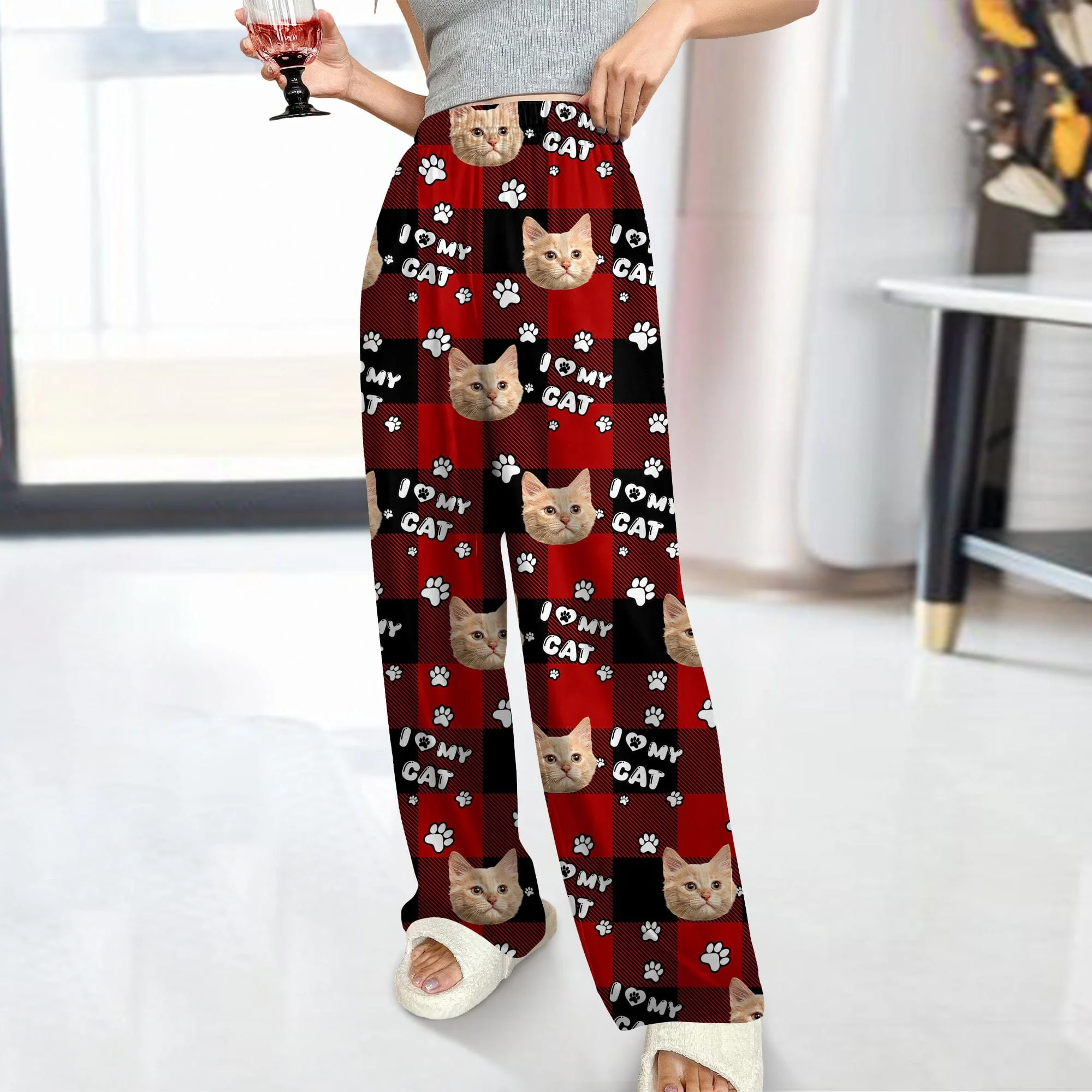 Custom Photo I Love My Dog, I Love My  Cat  Pajamas HA75 895092 - Image 3
