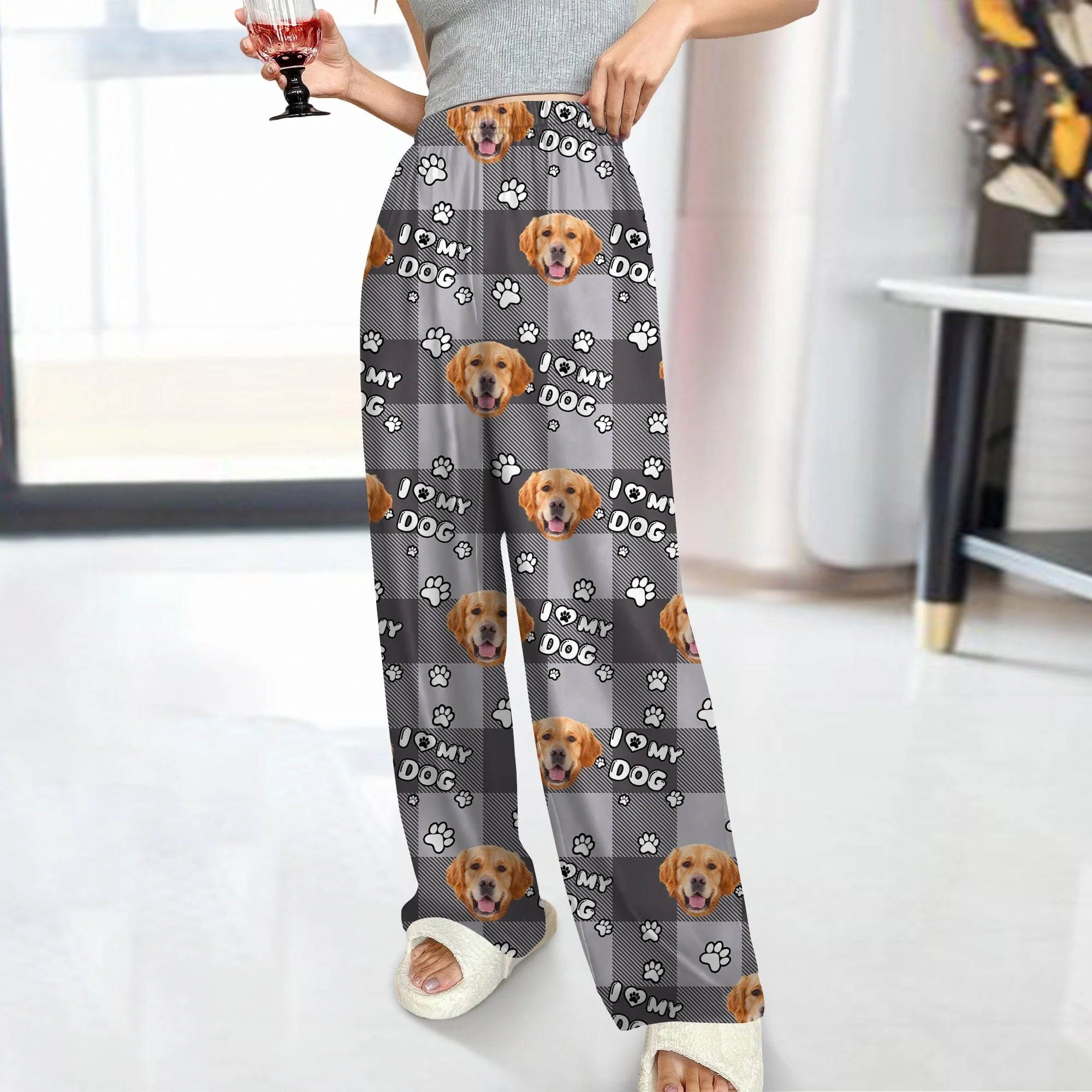 Custom Photo I Love My Dog, I Love My  Cat  Pajamas HA75 895092 - Image 9