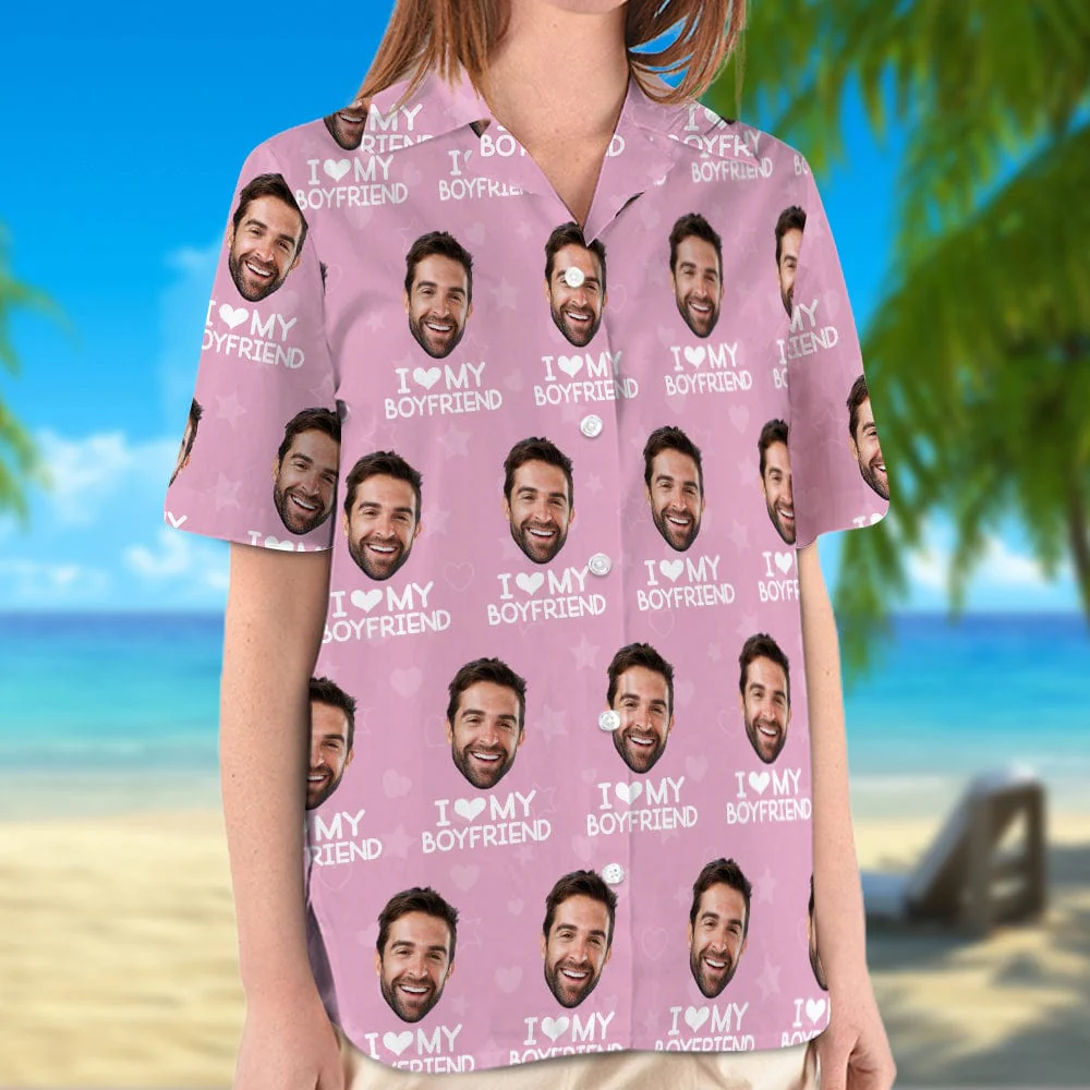 Custom Photo I Love My Girlfriend Boyfriend Hawaii Shirt Valentines Gift For Him Her Husband Wife HA75 895044 - Image 2