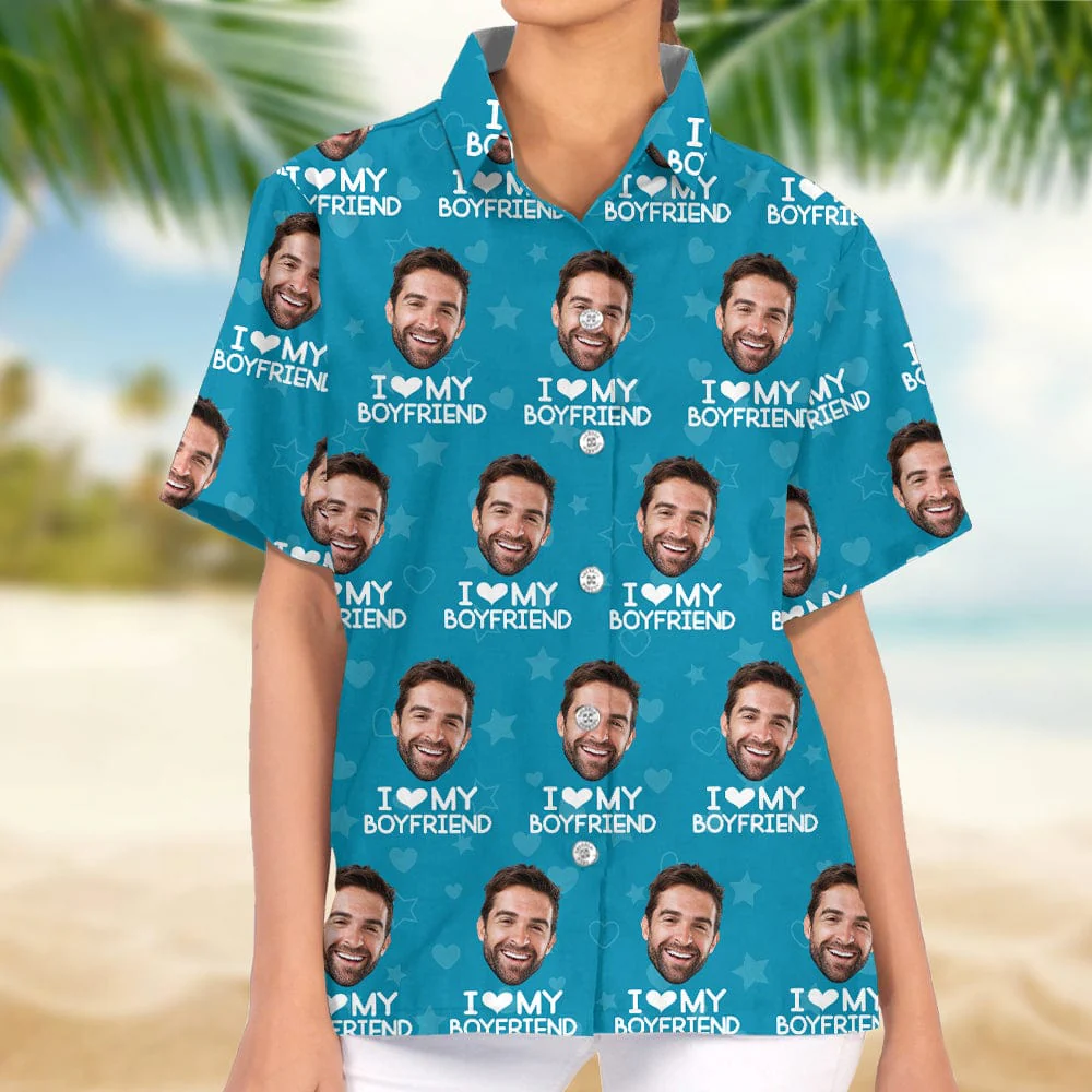 Custom Photo I Love My Girlfriend Boyfriend Hawaii Shirt Valentines Gift For Him Her Husband Wife HA75 895044 - Image 4