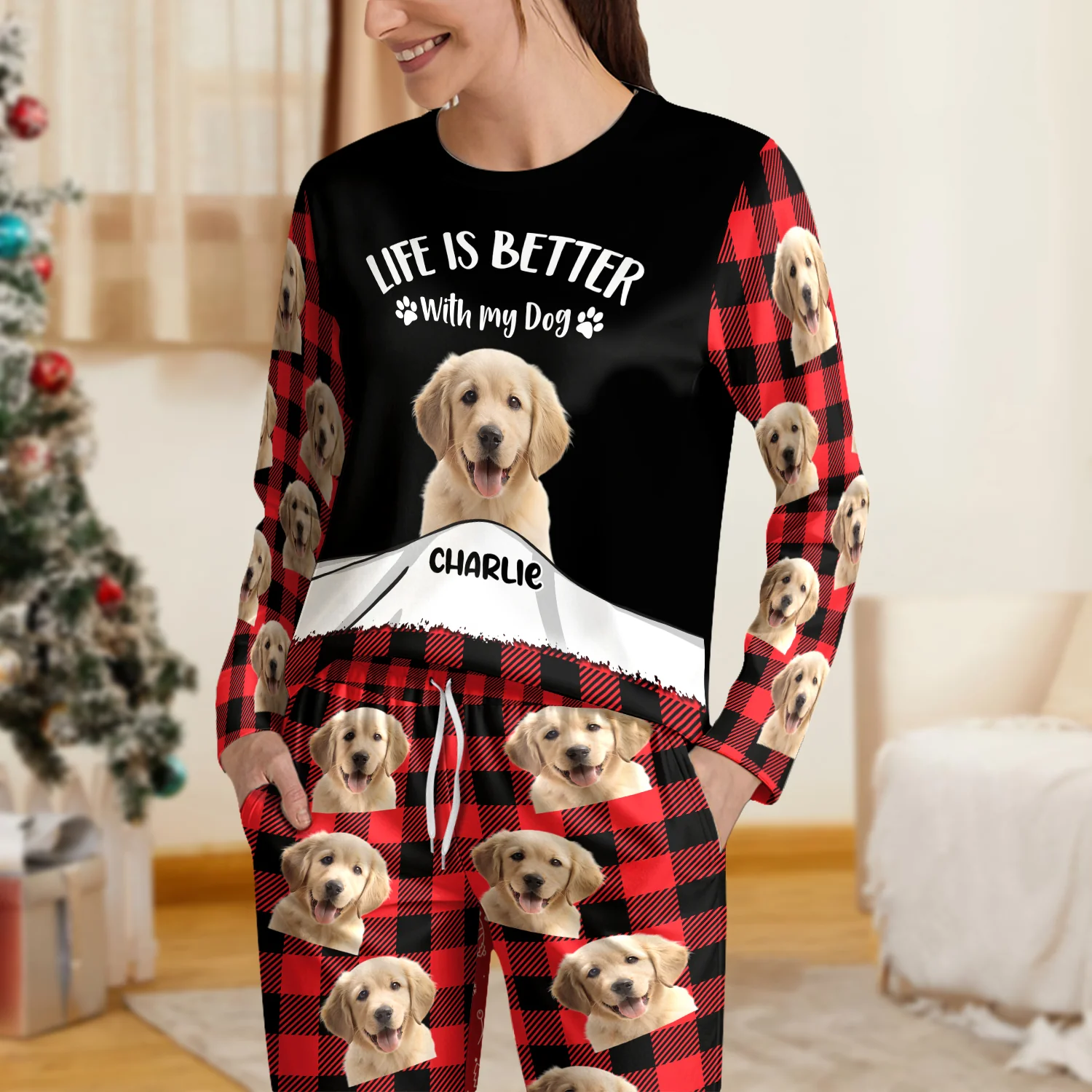 Custom Photo Life Is Better With My Dog Personalized Sleepwear Gift For Pet Lovers CH07 899112 - Image 3