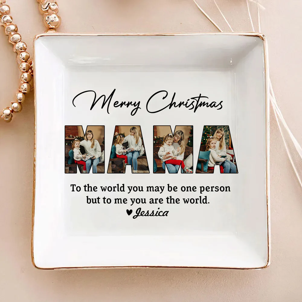 Custom Photo Merry Christmas To Mom Jewelry Dish CH07 899882 - Image 3