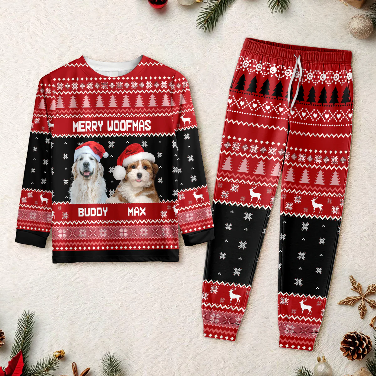 Custom Photo Merry Woofmas Feliz Navidog Sleepwear Christmas Gift For Dog Lovers CH07 896444 - Image 4