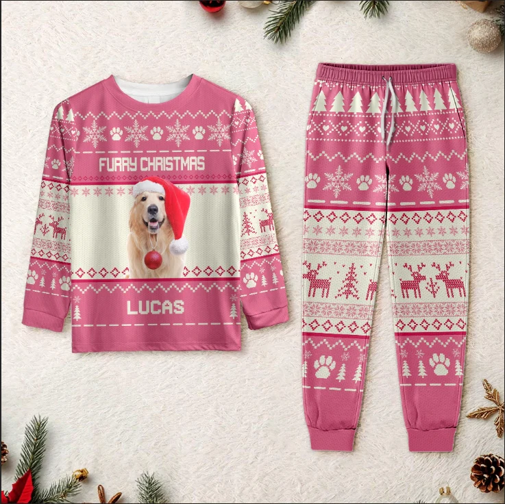 Custom Photo Merry Woofmas Feliz Navidog Sleepwear Christmas Gift For Dog Lovers CH07 896444 - Image 6