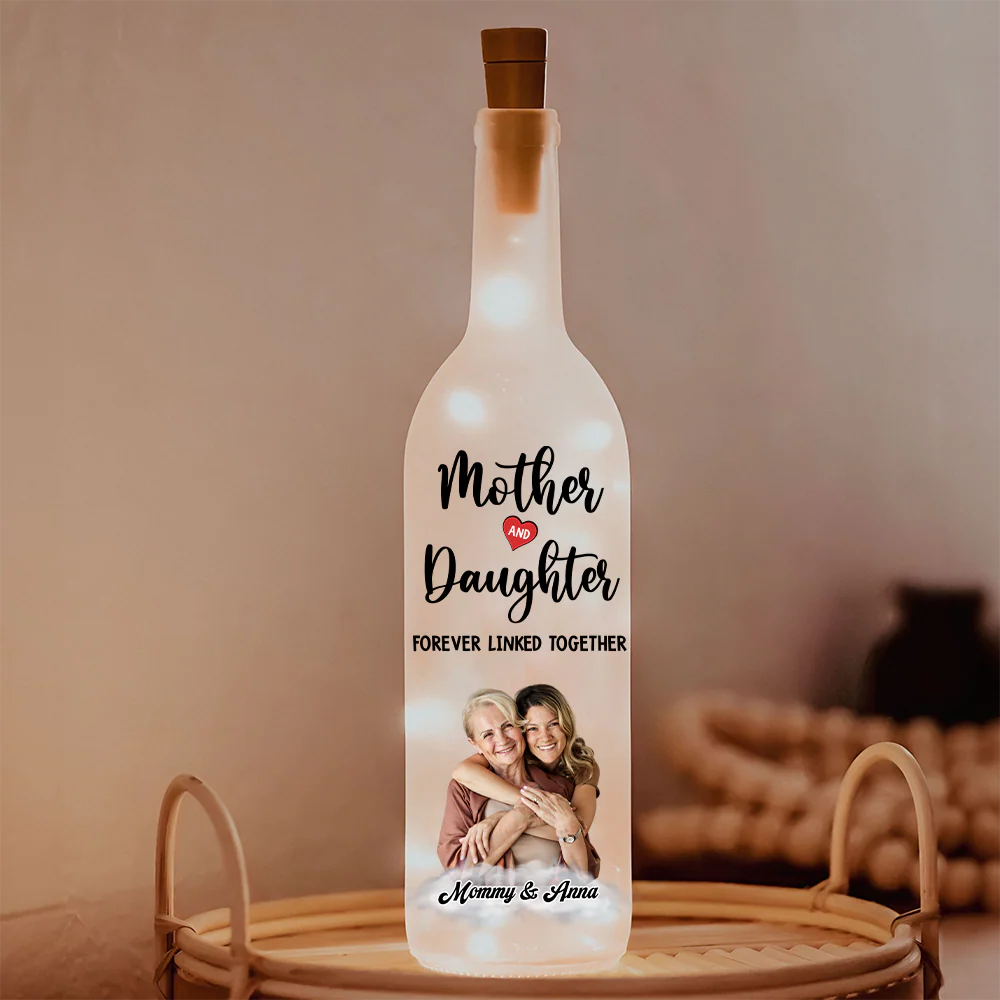 Custom Photo Mom And Daughter Forever Linked Together Personalized Bottle Lamp CH07 895304 - Image 10