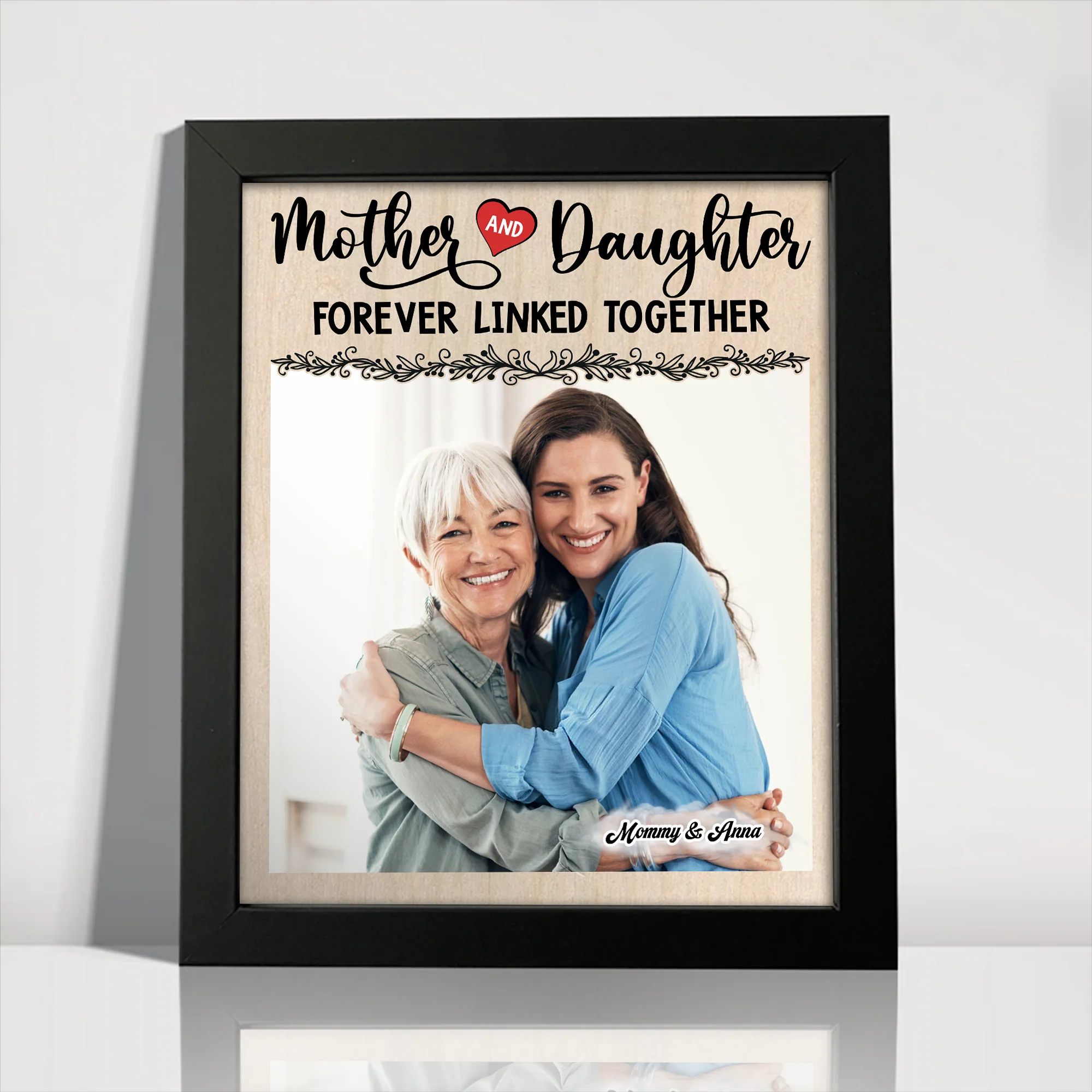Custom Photo Mom And Daughter Forever Linked Together Personalized Picture Frame CH07 895306 - Image 3