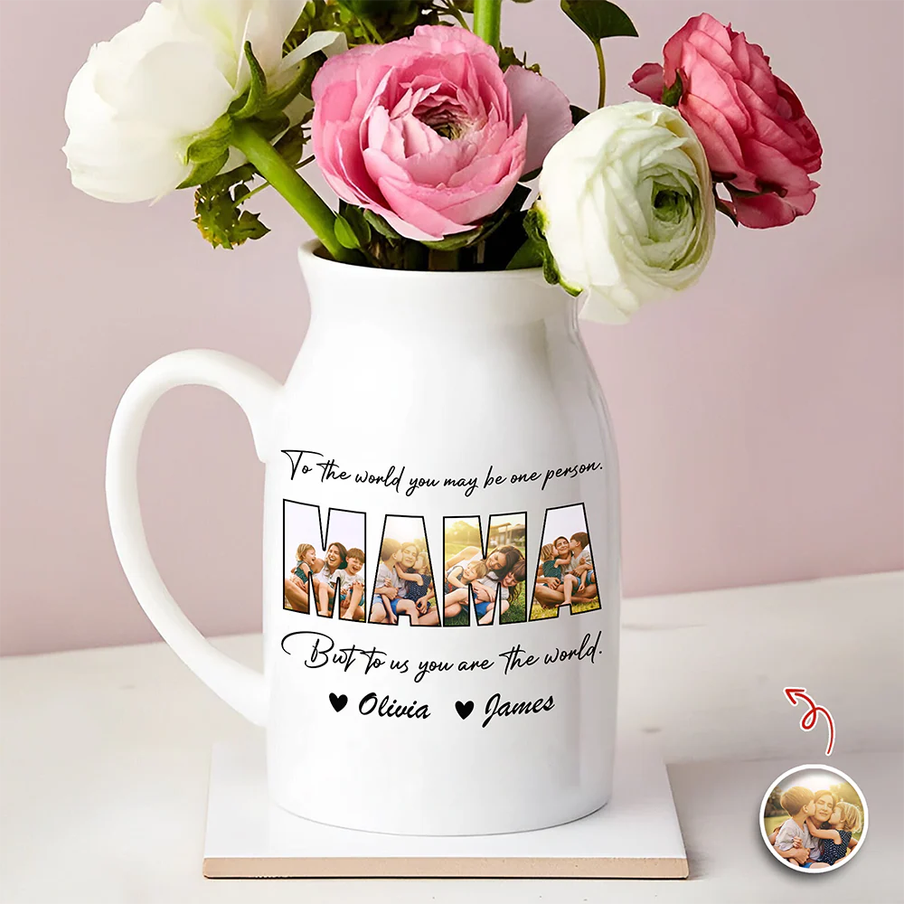 Custom Photo Mom, To Me You Are The World To Mom Vase Mothers Day Gift CH07 910914 - Image 6