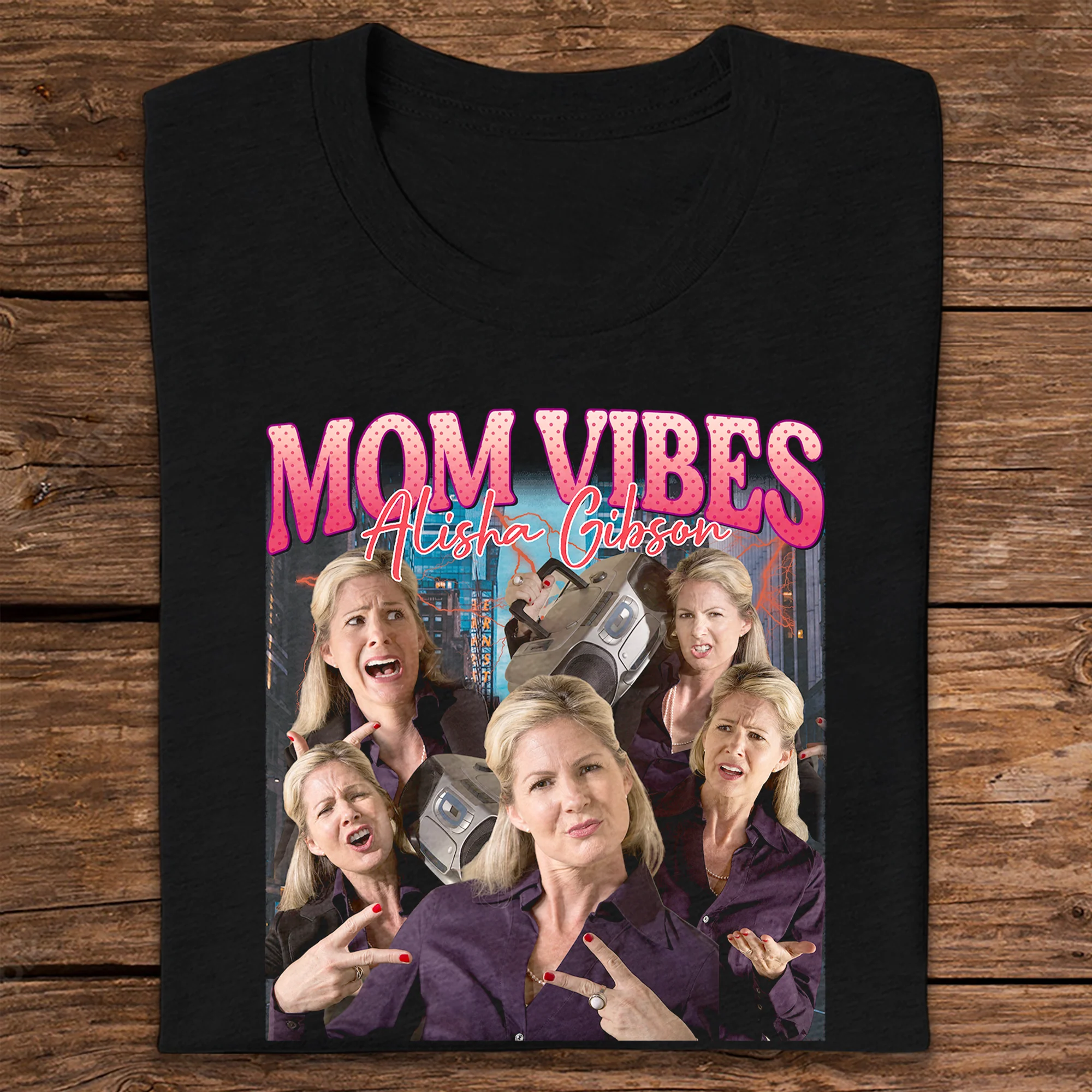 Custom Photo Mom Vibes - Personalized Cool Moms Club Retro Style Dark Shirt CH07 895344 - Image 3